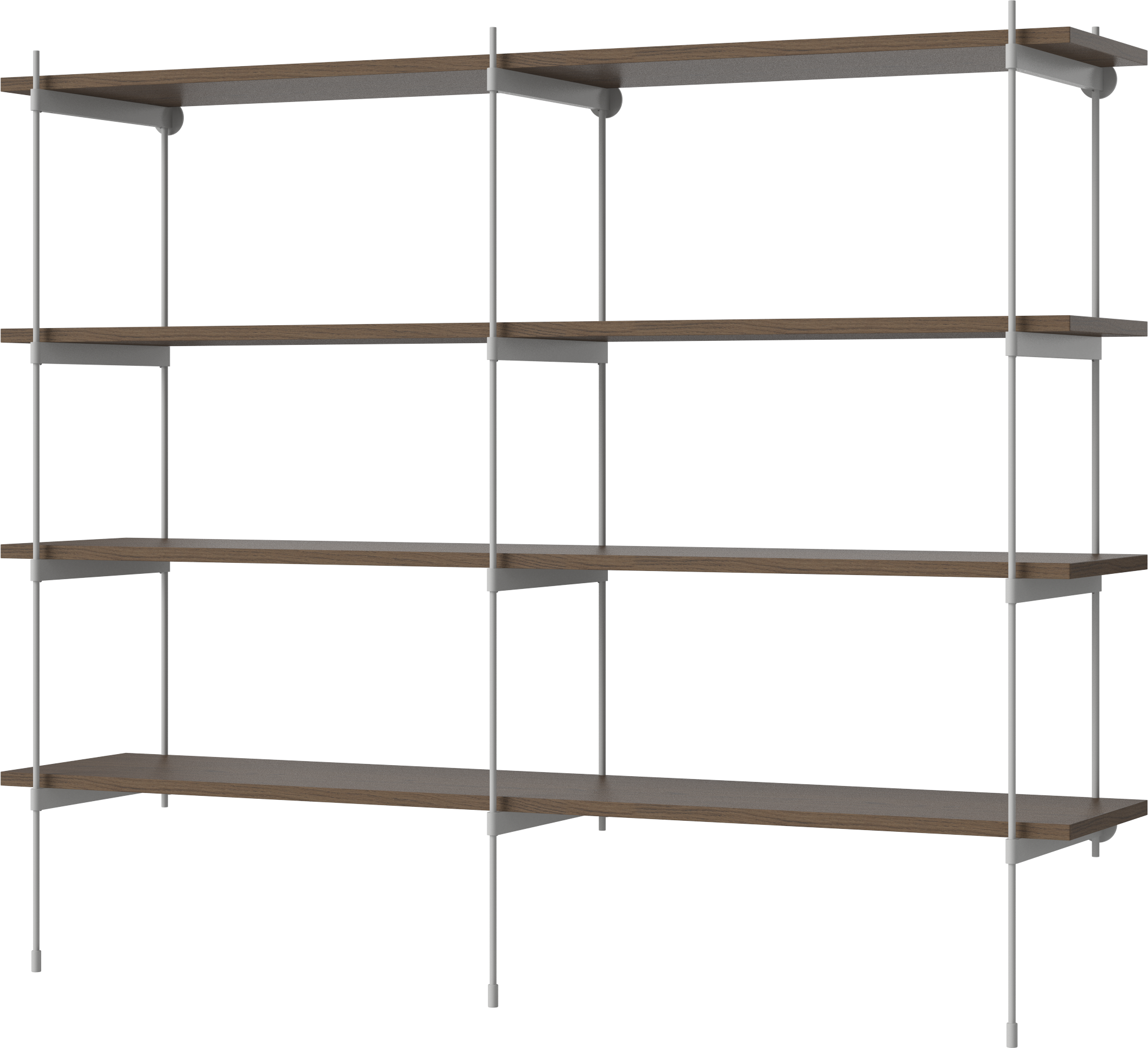 Regál ROD tmavý dubový dyha so železnou rámom