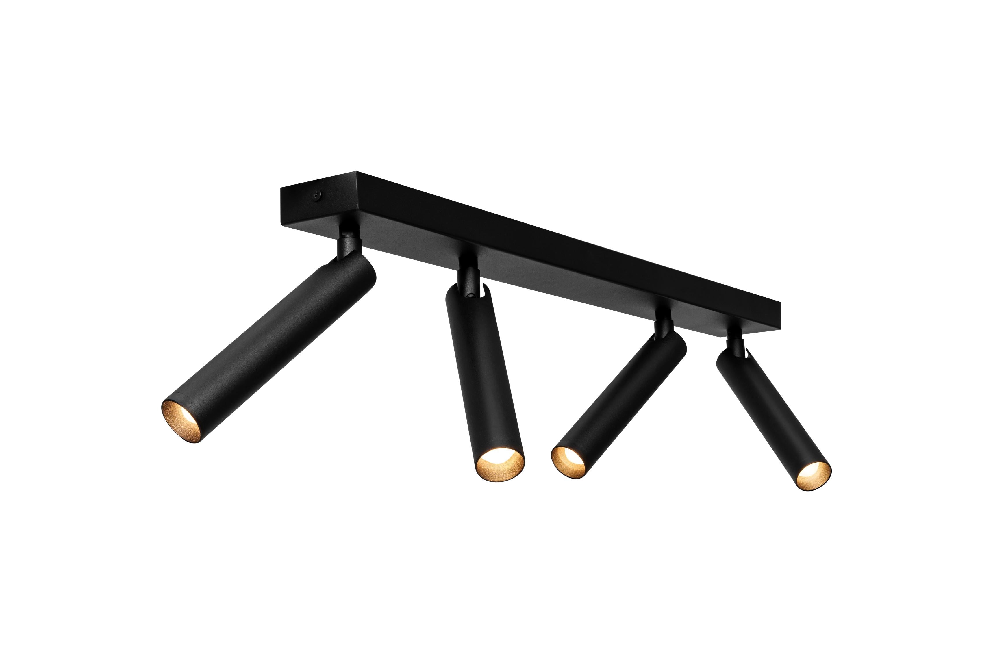 Stropná lampa ROLL 4 čierna