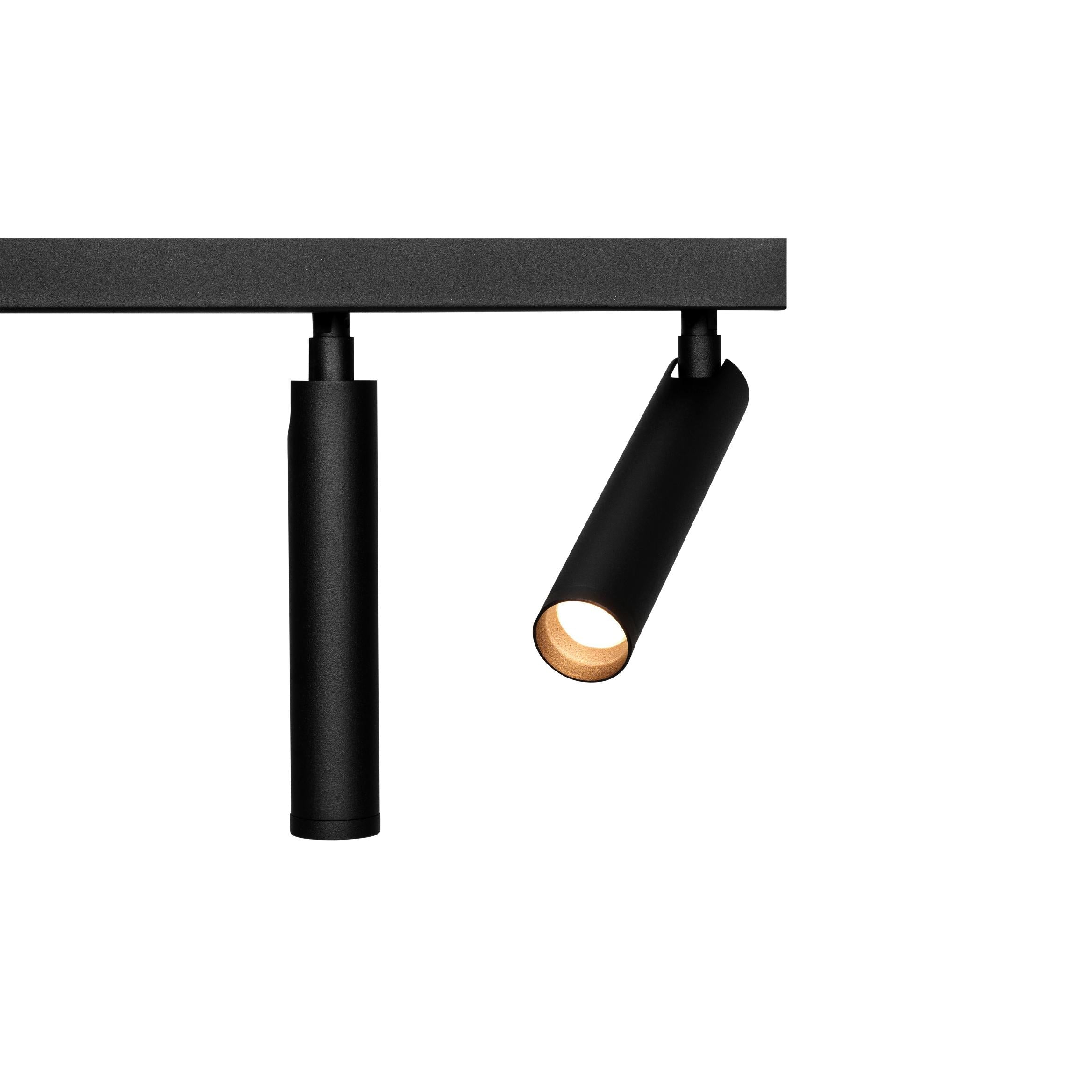 Stropná lampa ROLL 6 čierna