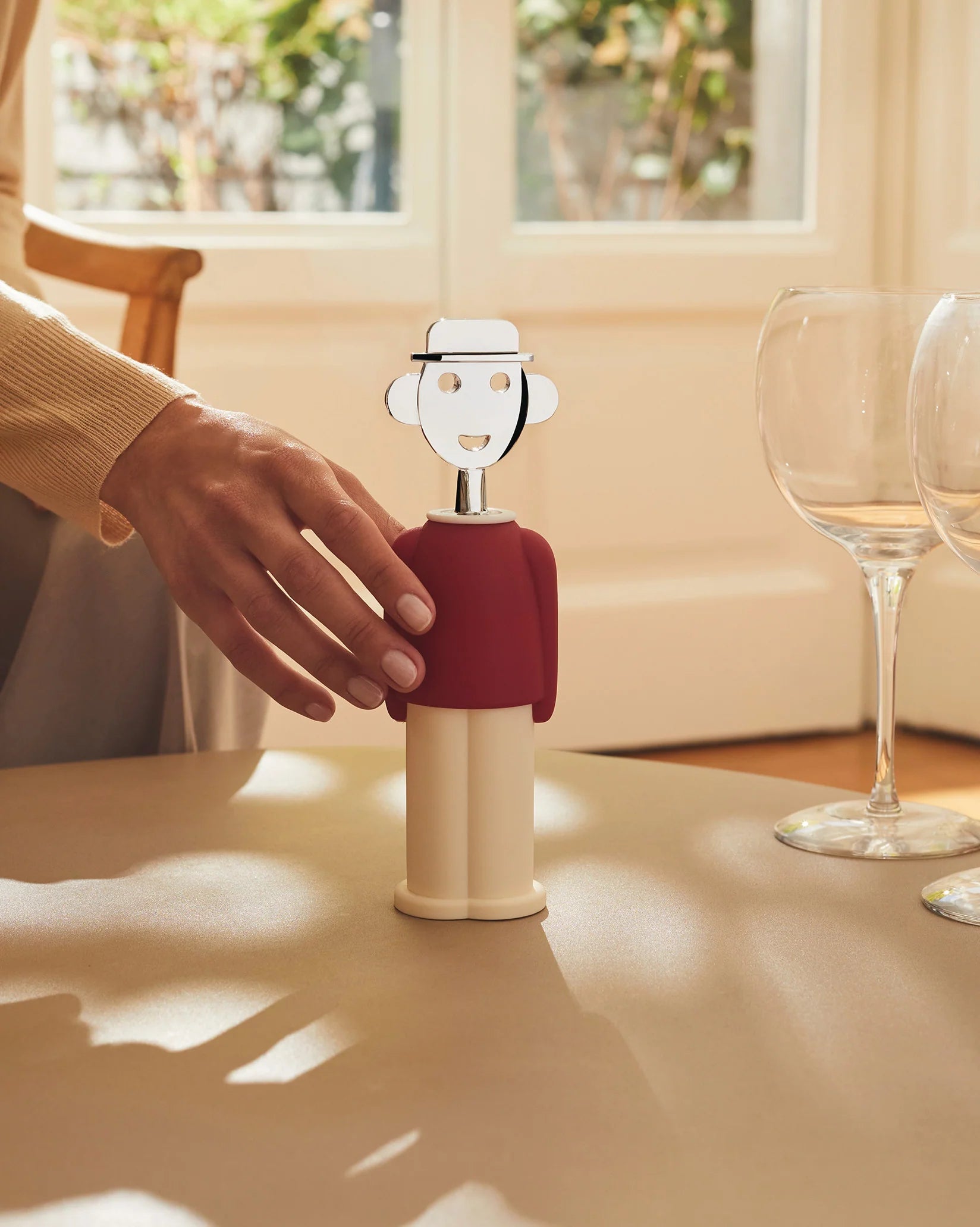 Otvorovač na víno ALESSANDRO M. červeno-biely