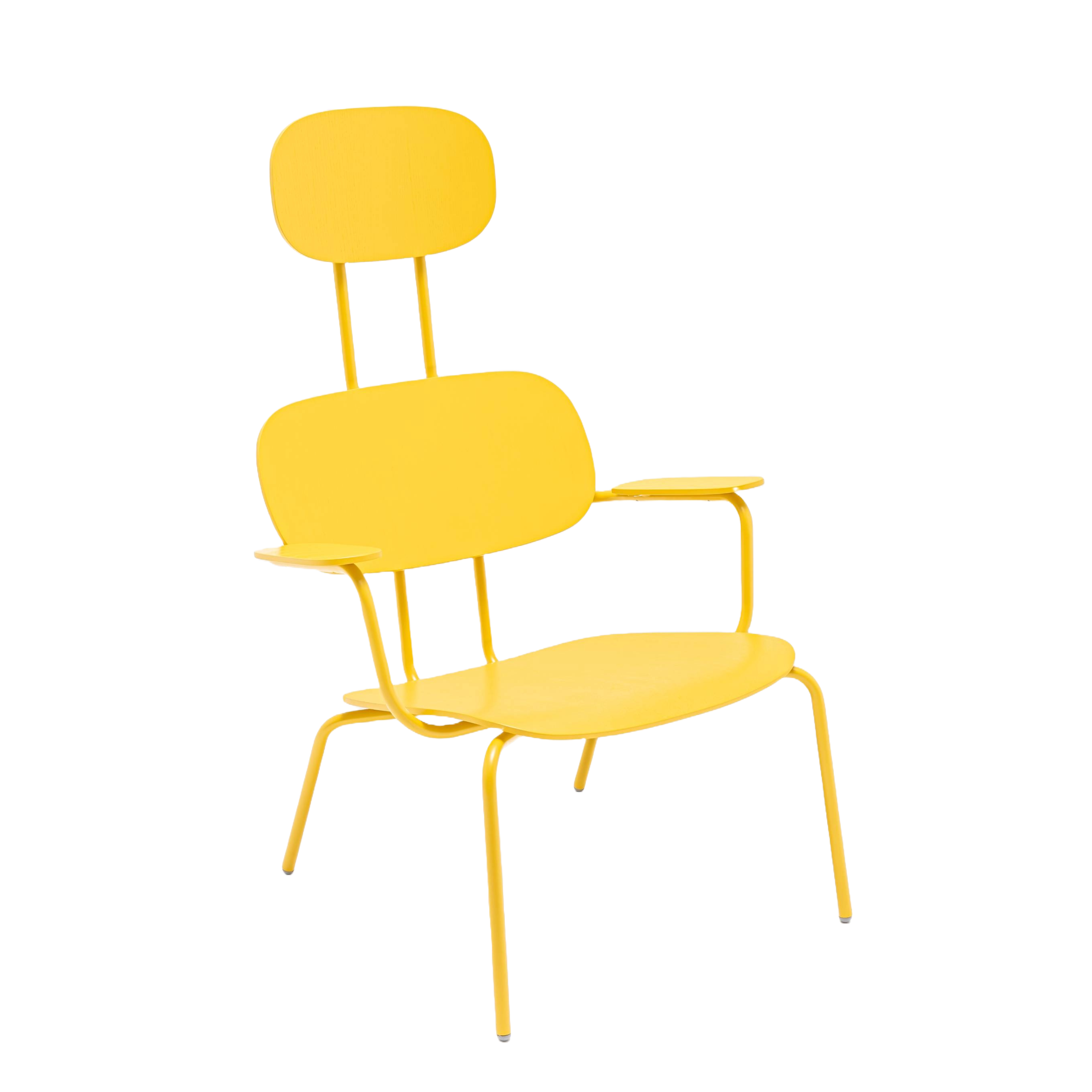 Fotel z zagłówkiem NEW SCHOOL LOUNGE oliwkowa podstawa – .mdd