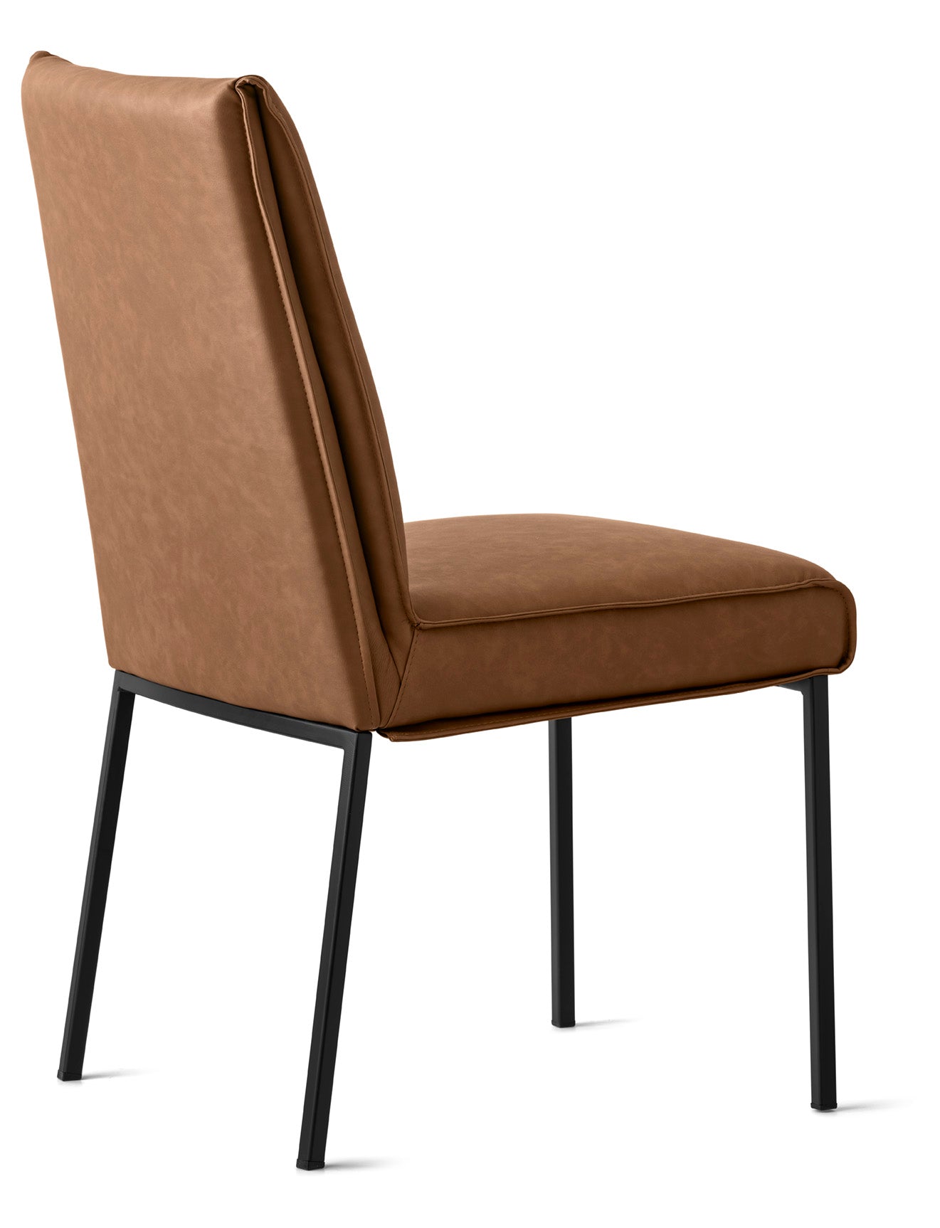 Upholstered ROMY Chair with Black Metal Base
