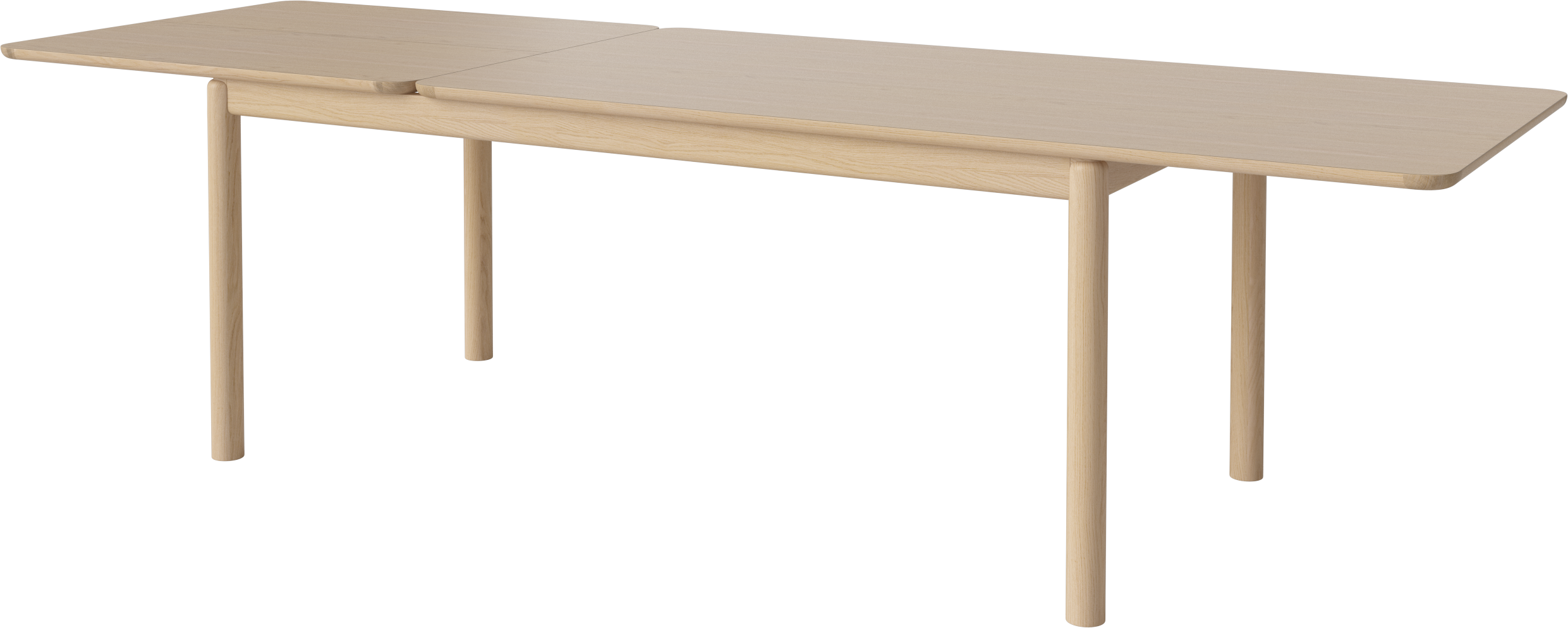 Rozkladací stôl RONYA bielený dubový dyha s bieleným podstavcom