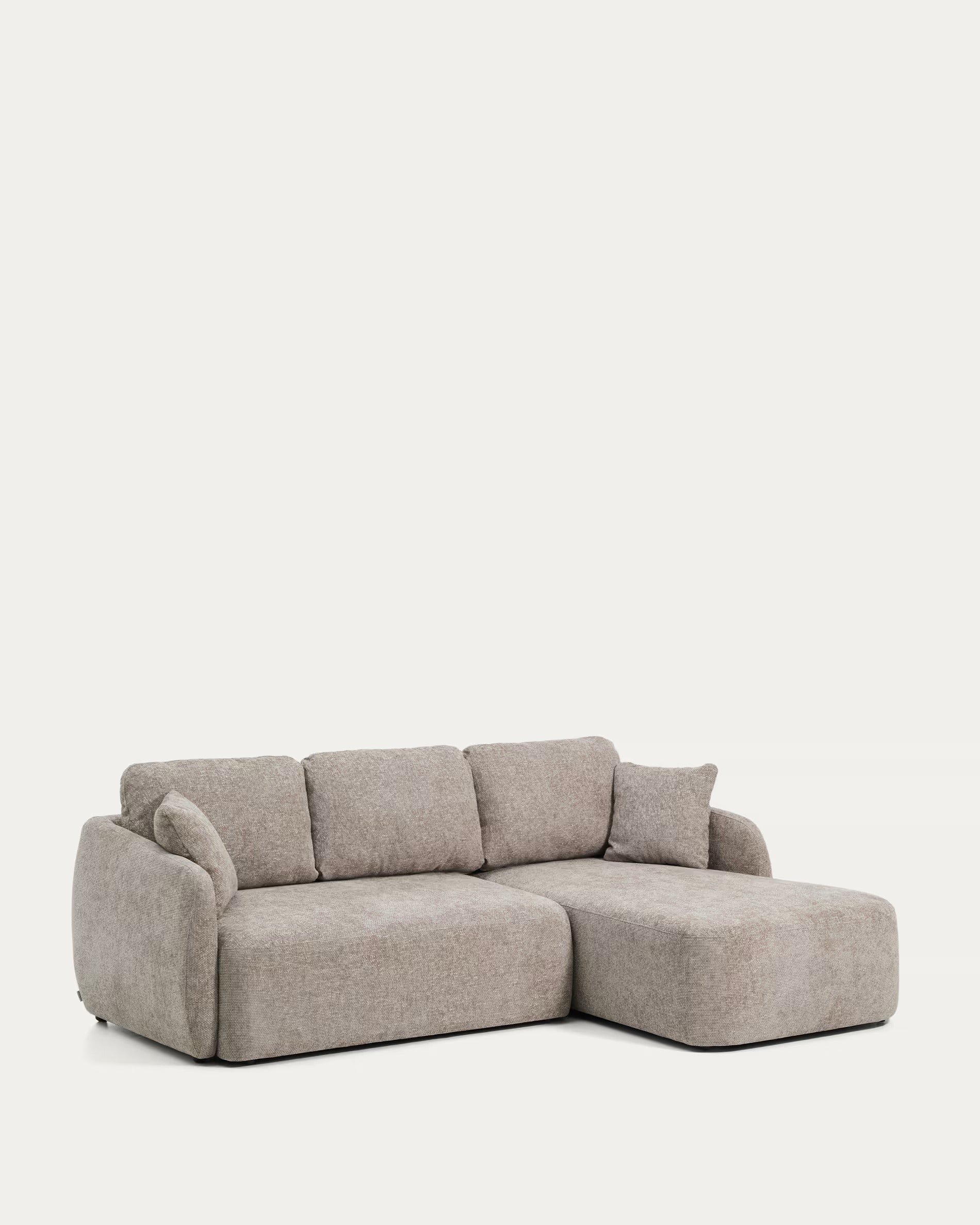 Right-facing 3-seater sofa bed LAIRA taupe