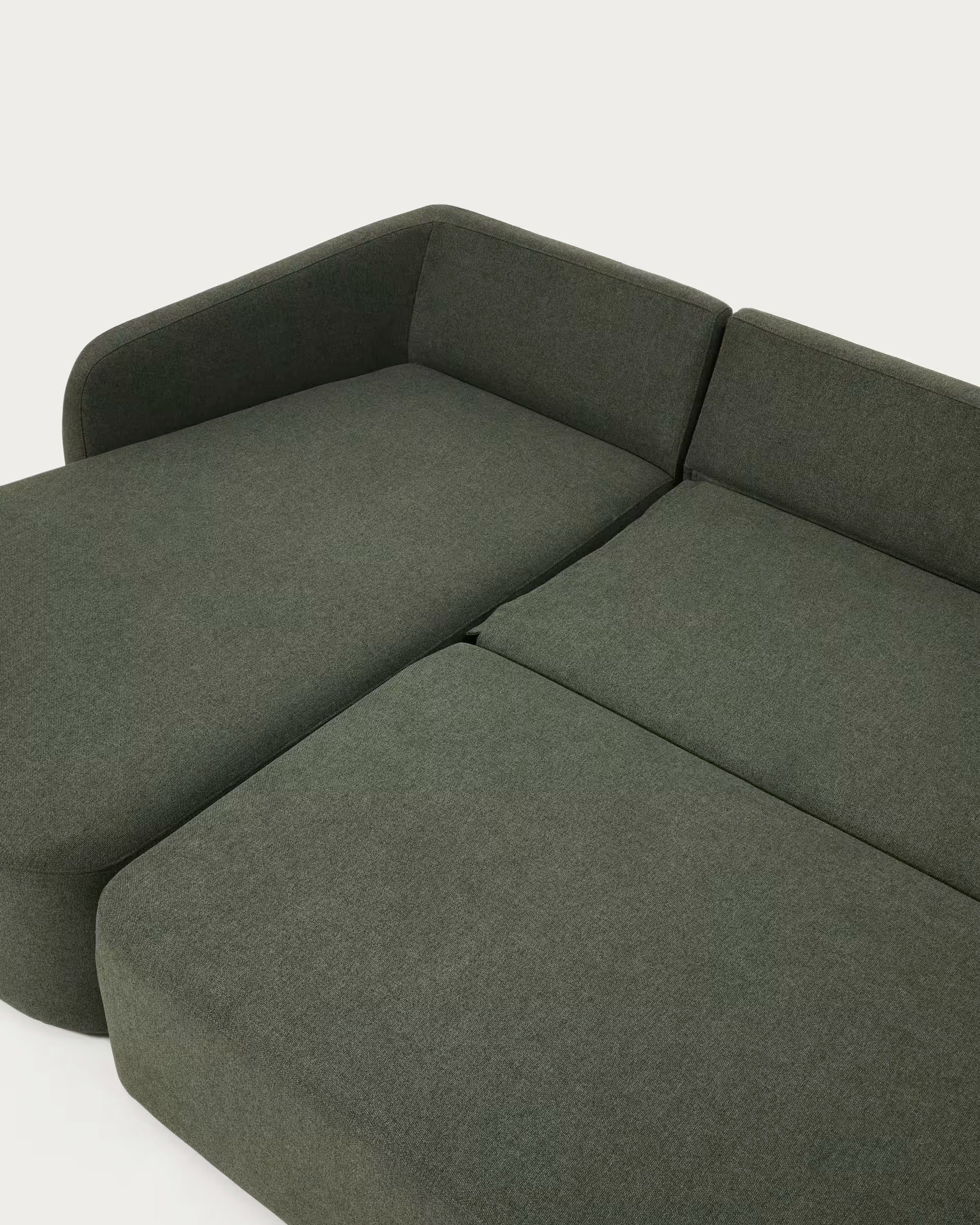Left-facing 3-seater sofa bed LAIRA dark green