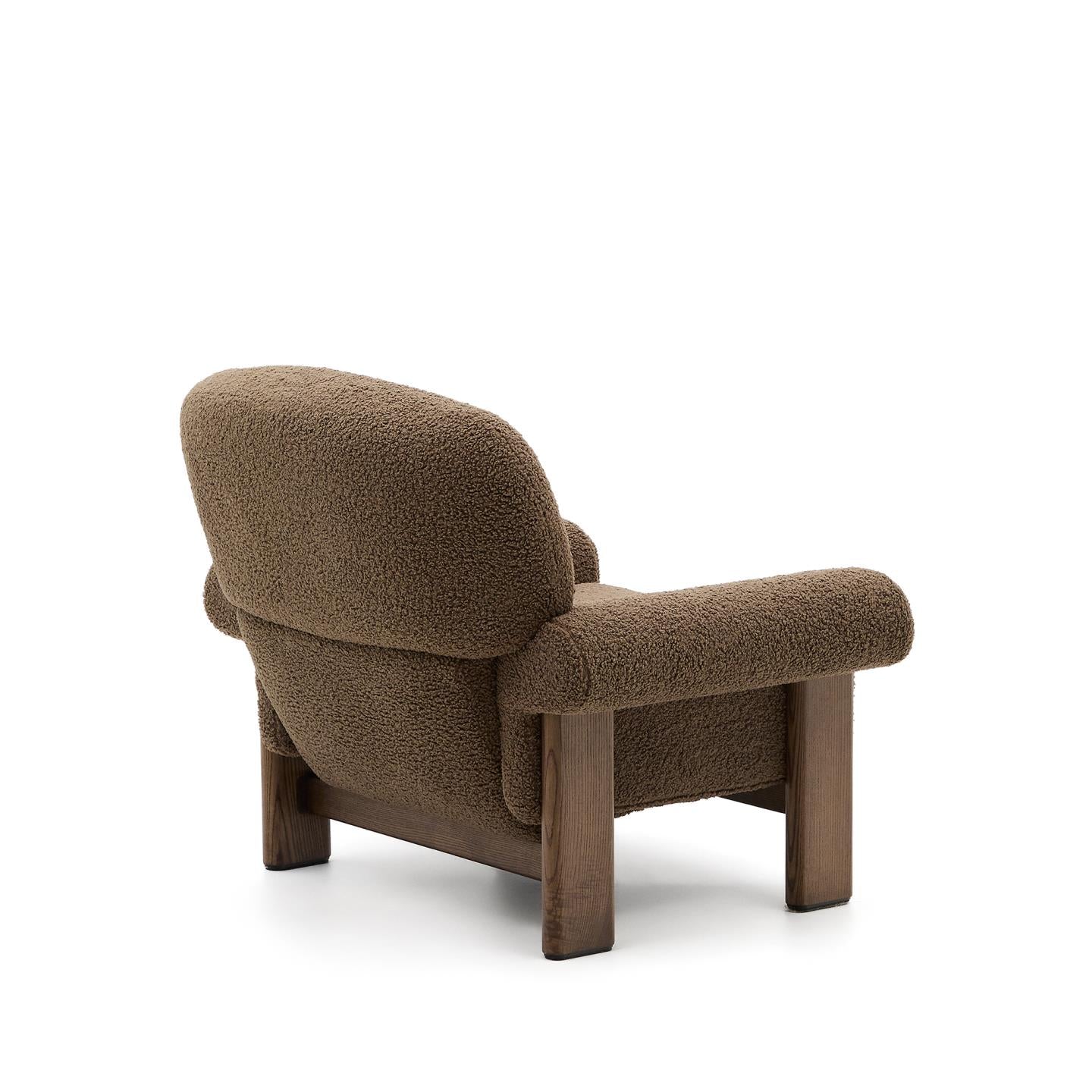 NEMA armchair in brown boucle with a dark ash base