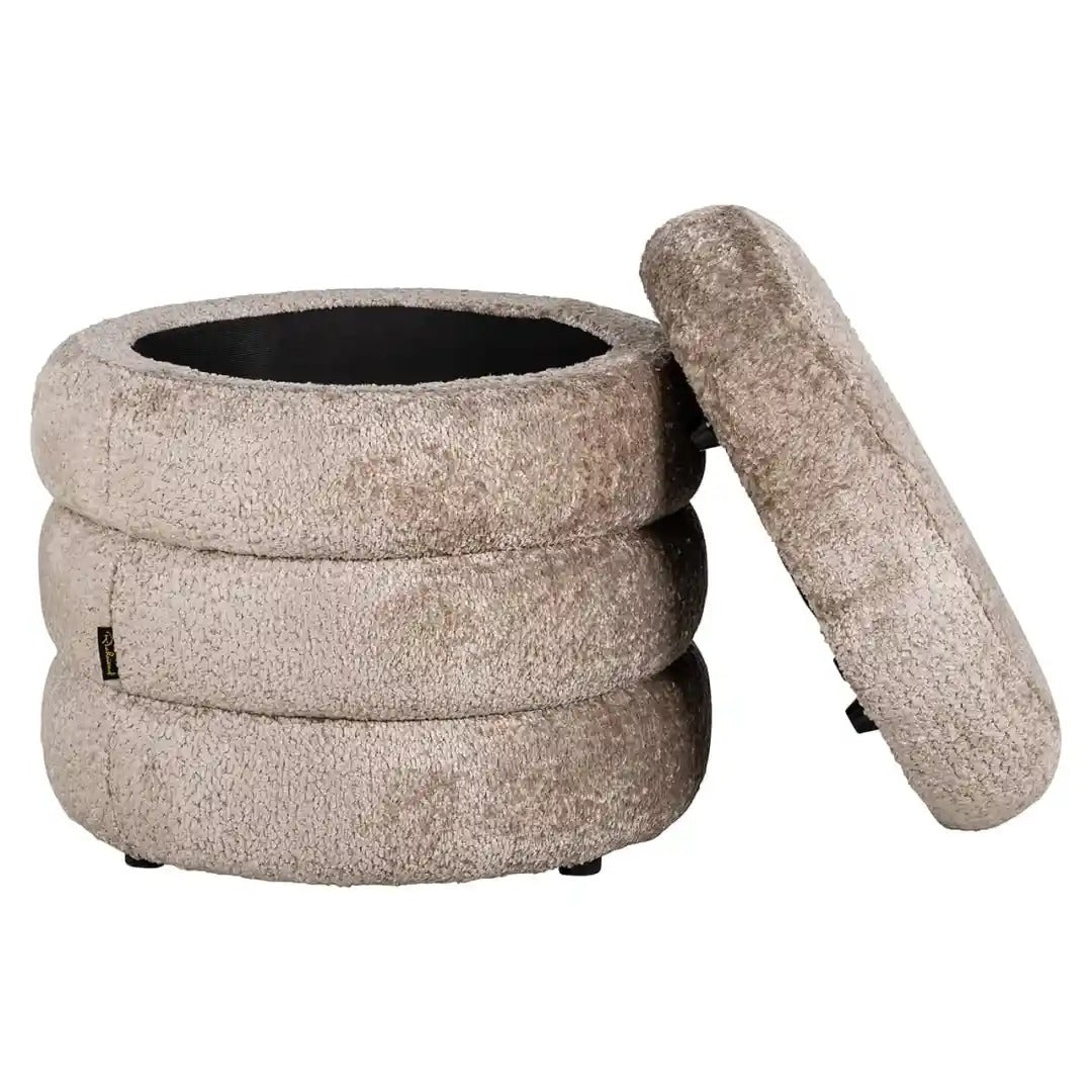 Adele Beige Storage Ottoman