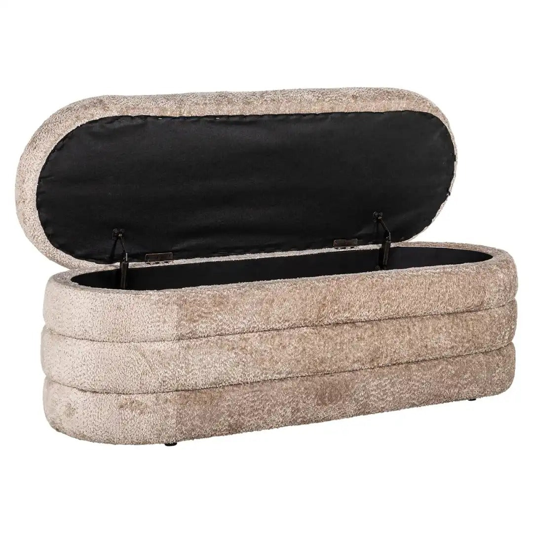 CAMILLE beige storage pouf