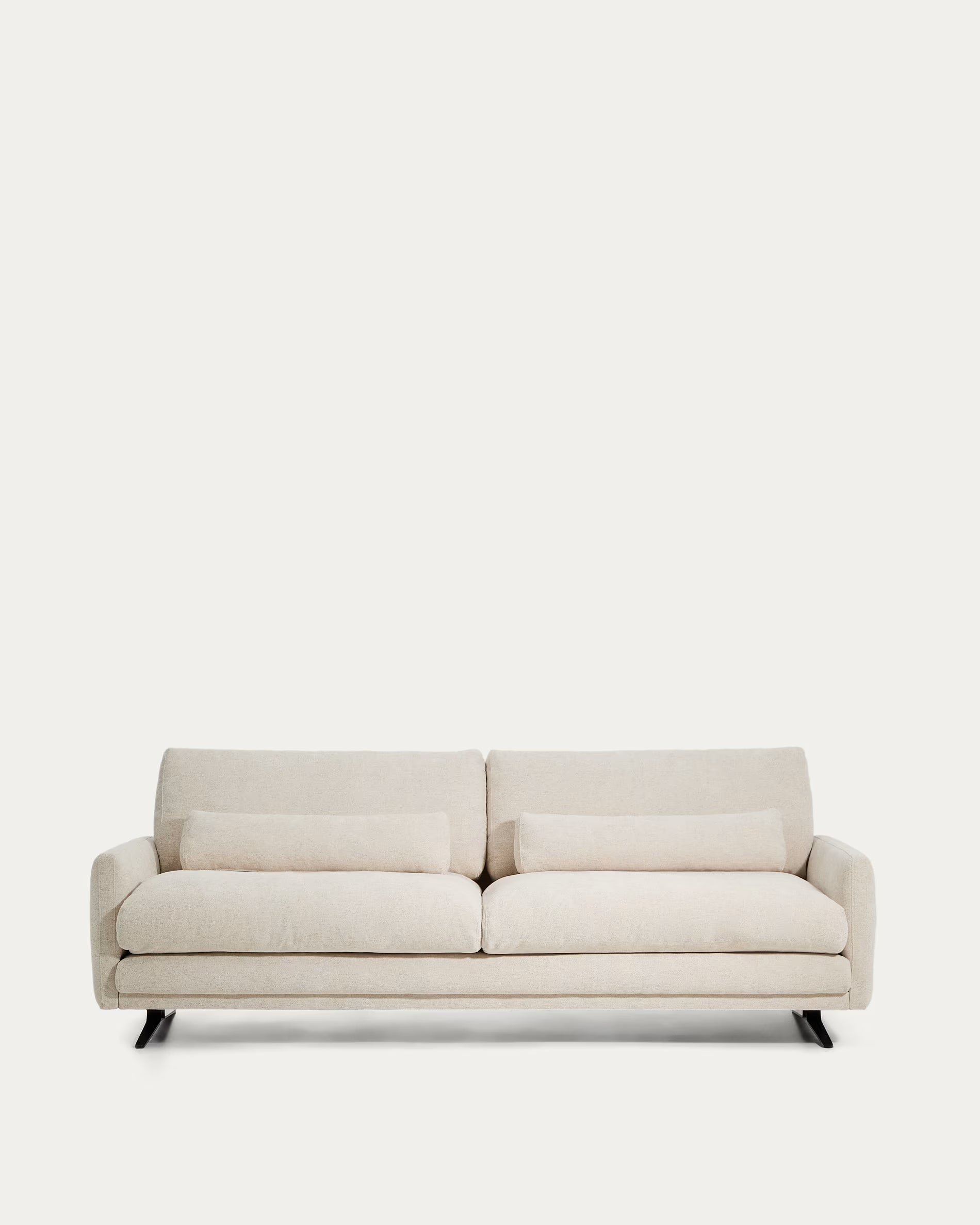3-seater Sofa VELIRO beige with black base