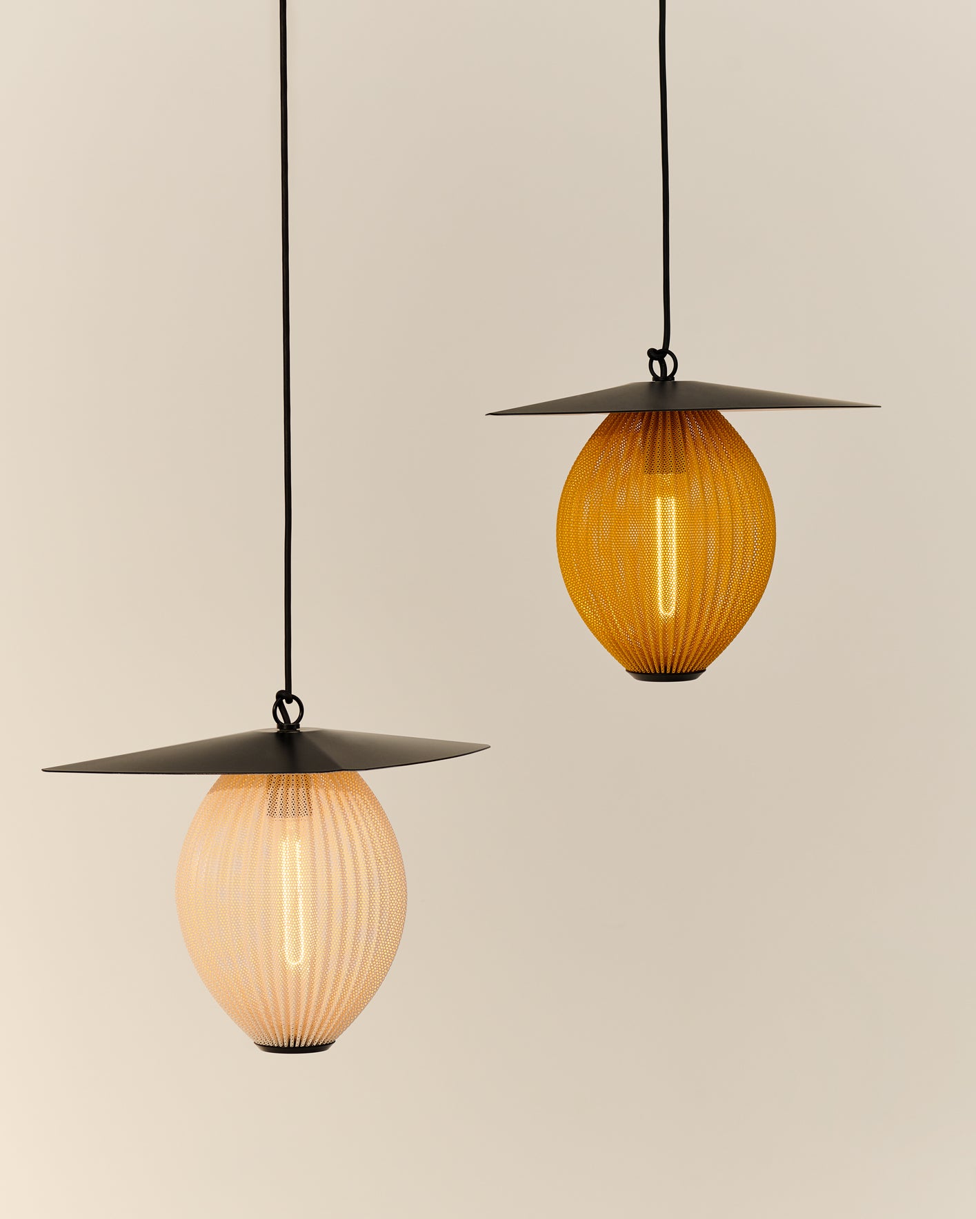 Mustard outdoor pendant lamp SATELLITE