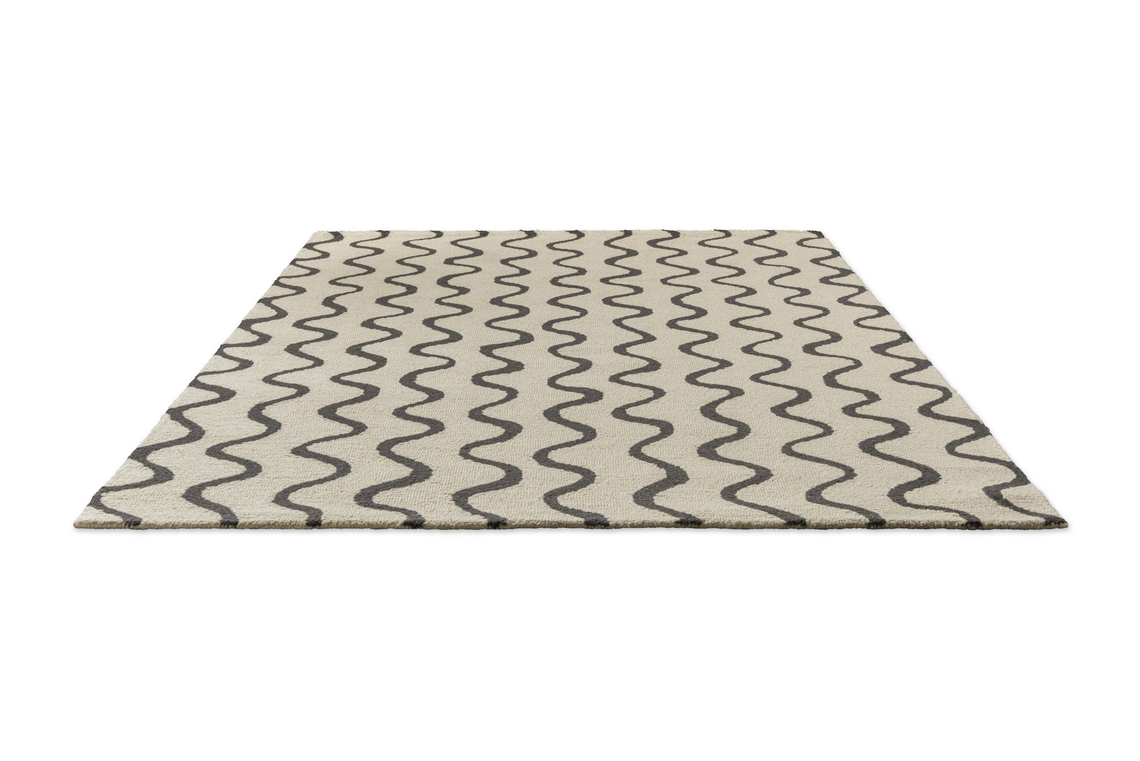 RIBBON Beige Carpet with Black