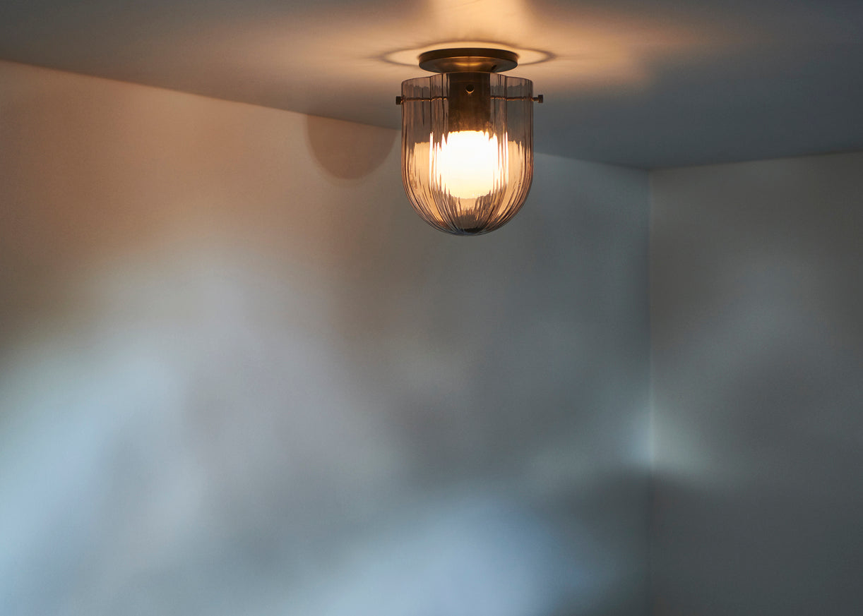 SEINE ceiling light with smoky glass