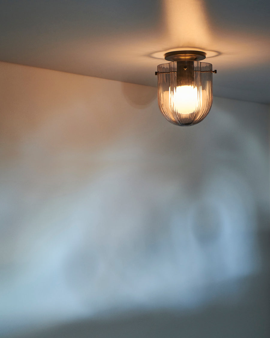 SEINE ceiling light with smoky glass