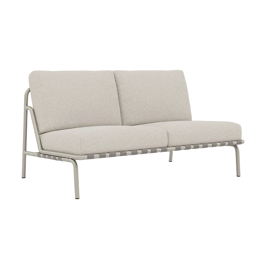 Sofa vonkajšia 2-miestna SETTLE svetlosivá so sivým podstavcom
