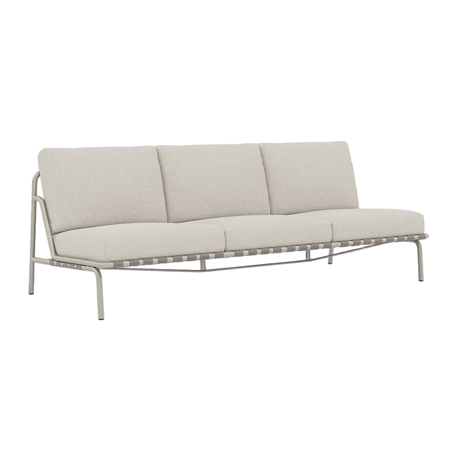 Sofa vonkajšia 3-miestna SETTLE svetlosivá so sivým podstavcom