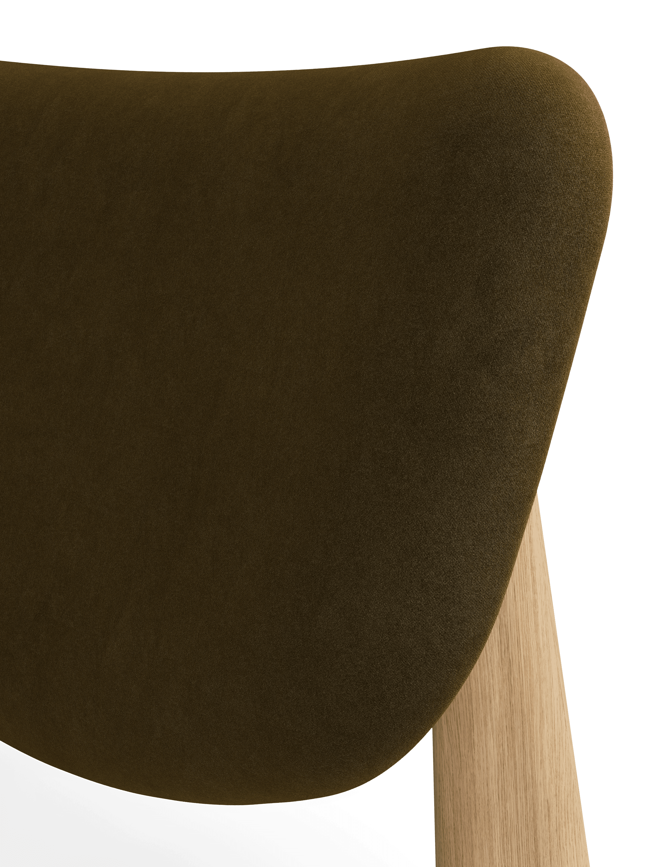 SLAB Armchair in Khaki with Oak Base