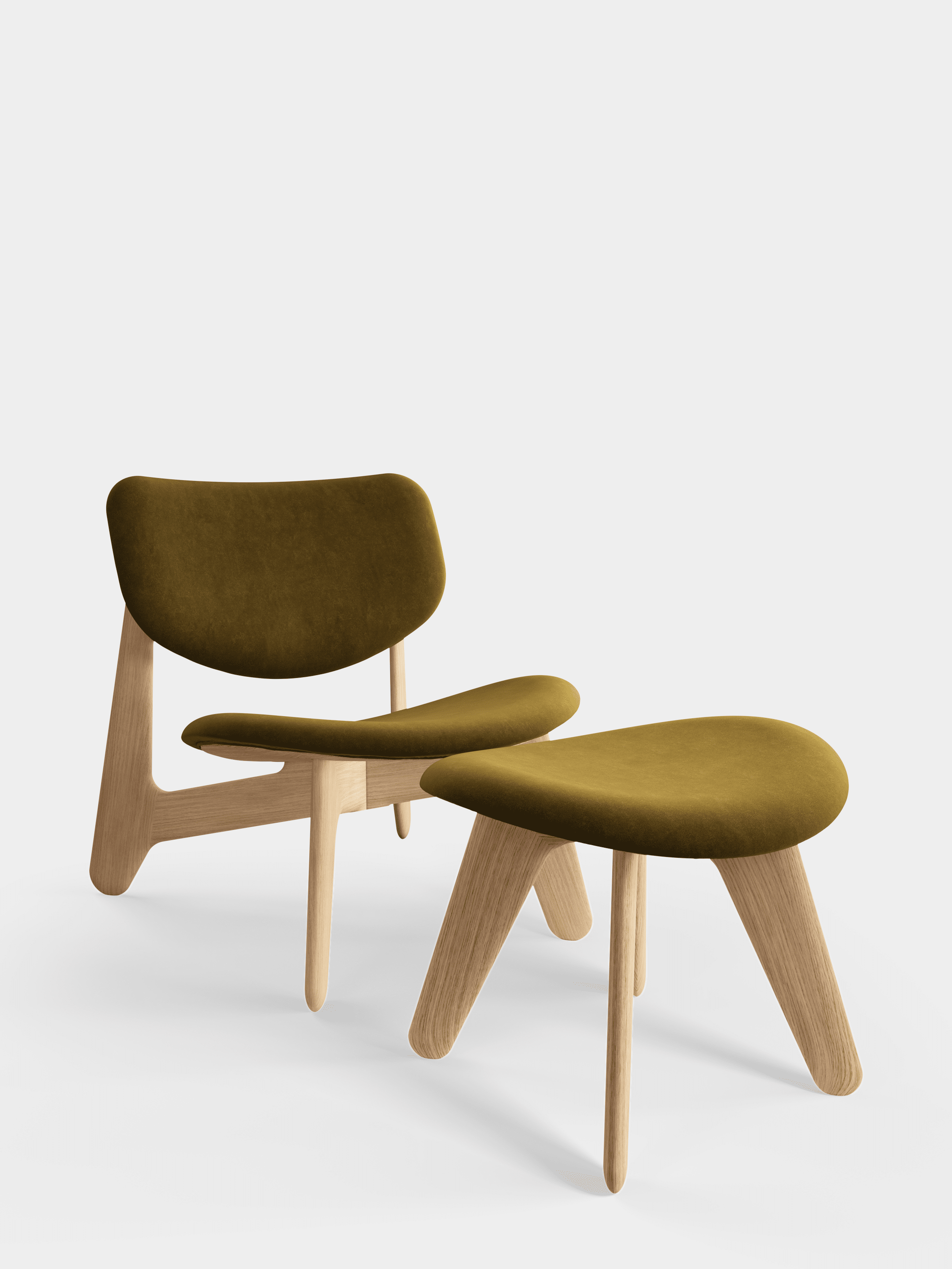 Podnožník SLAB khaki s dubovou základňou