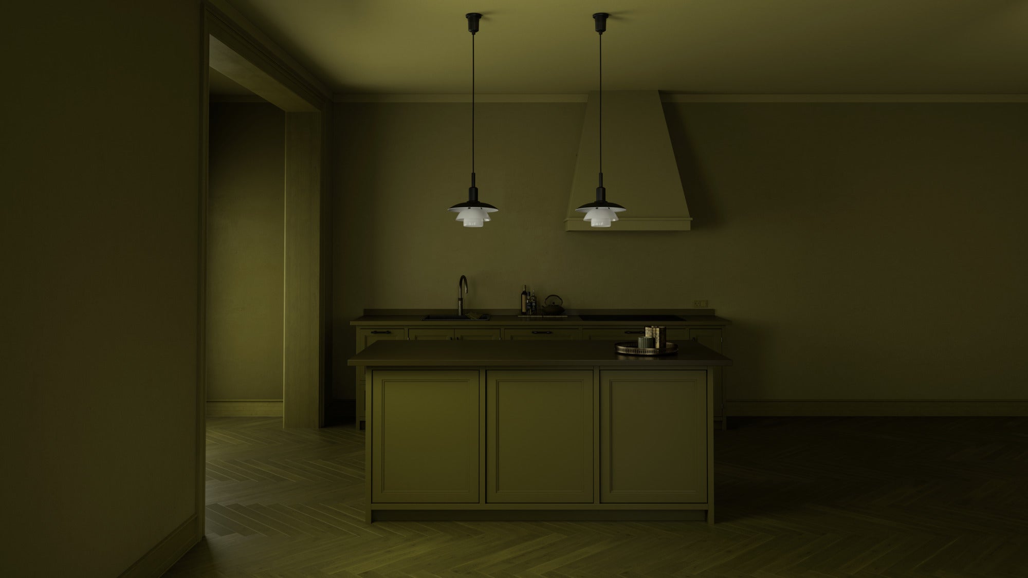 Závesná lampa PH 3/3 biela s čiernym matným povrchom