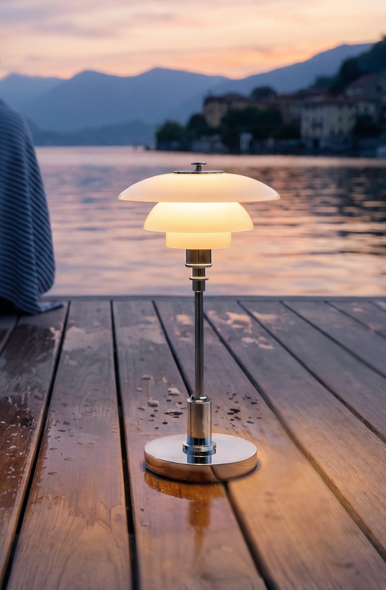 Lampa przenośna PH 1/1 biały z chromowaną podstawą