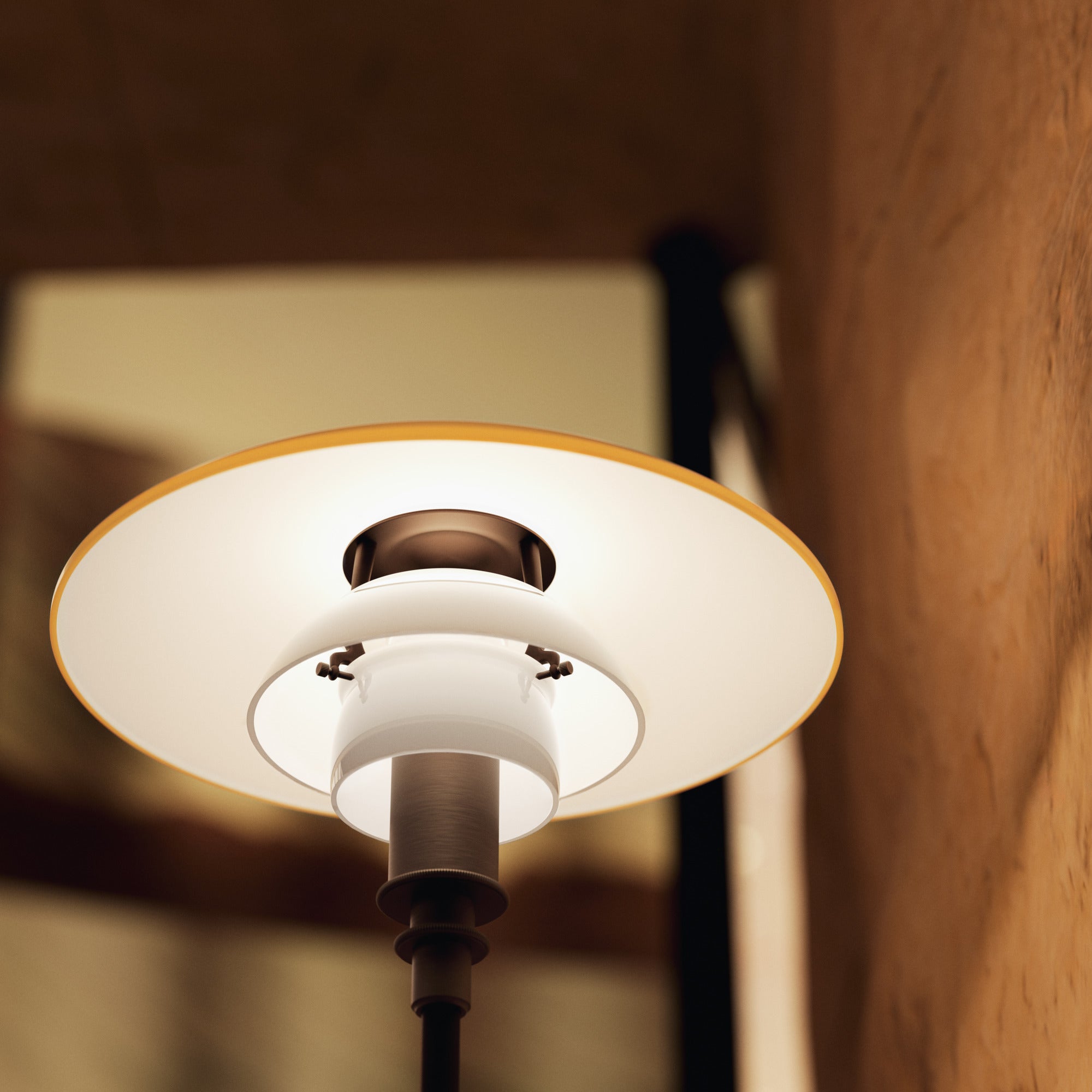 Table lamp PH 3/2 - century edition white with orange and brown base