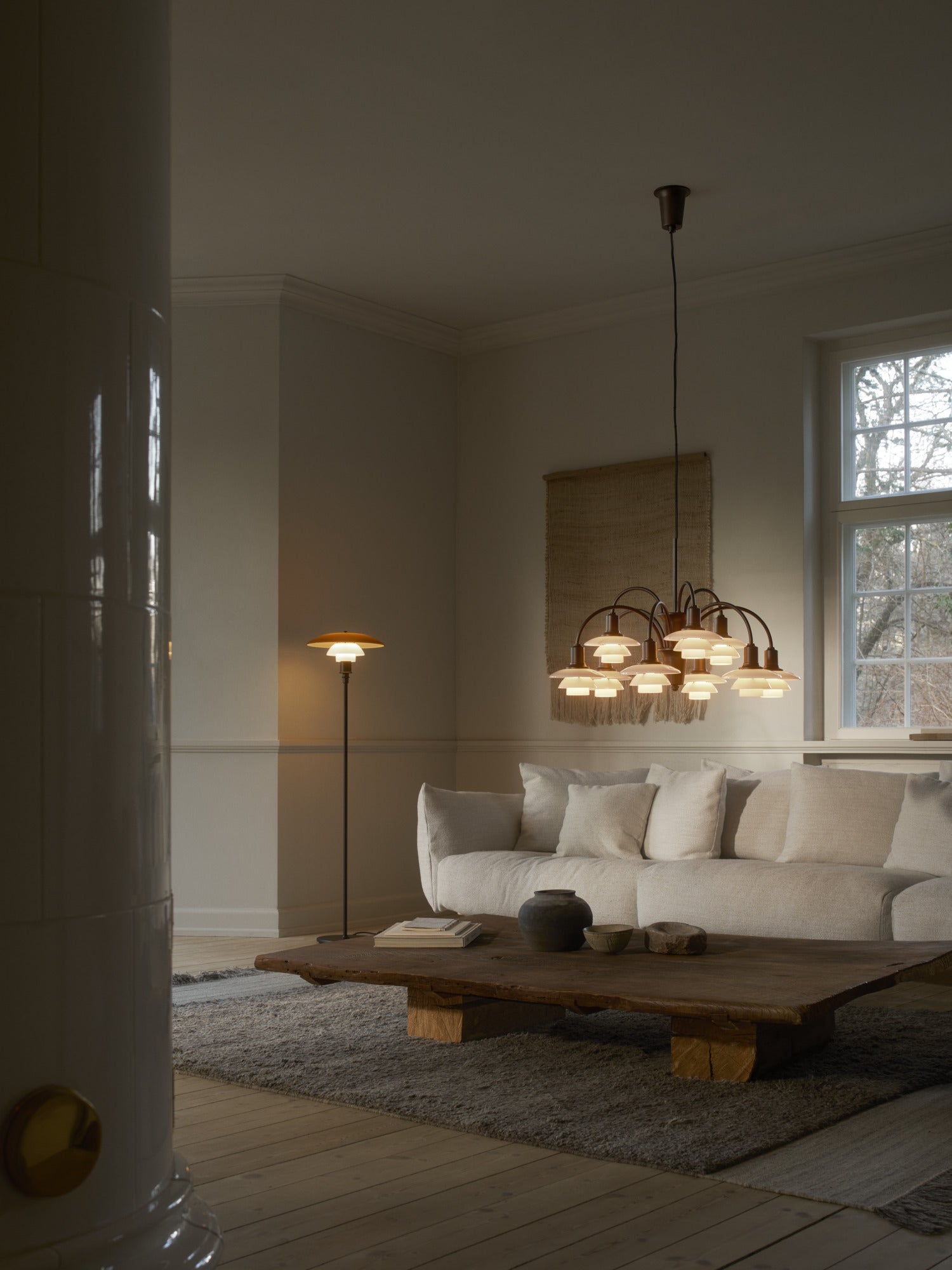 Podlahová lampa PH 3½-2½ jantárová