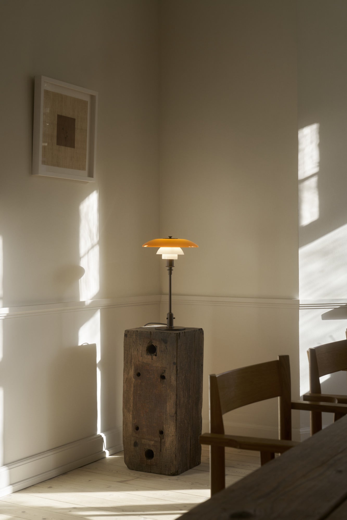 Table lamp PH 3/2 - century edition white with orange and brown base