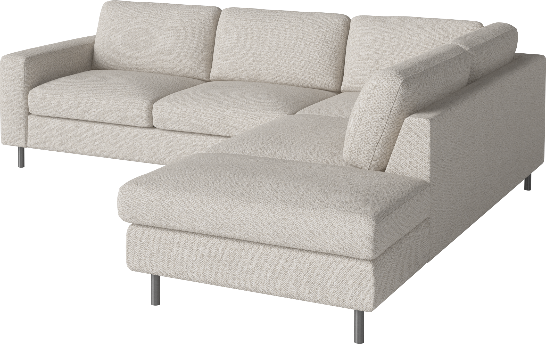 Otvorený pravý rohový gauč SCANDINAVIA so železnou základňou