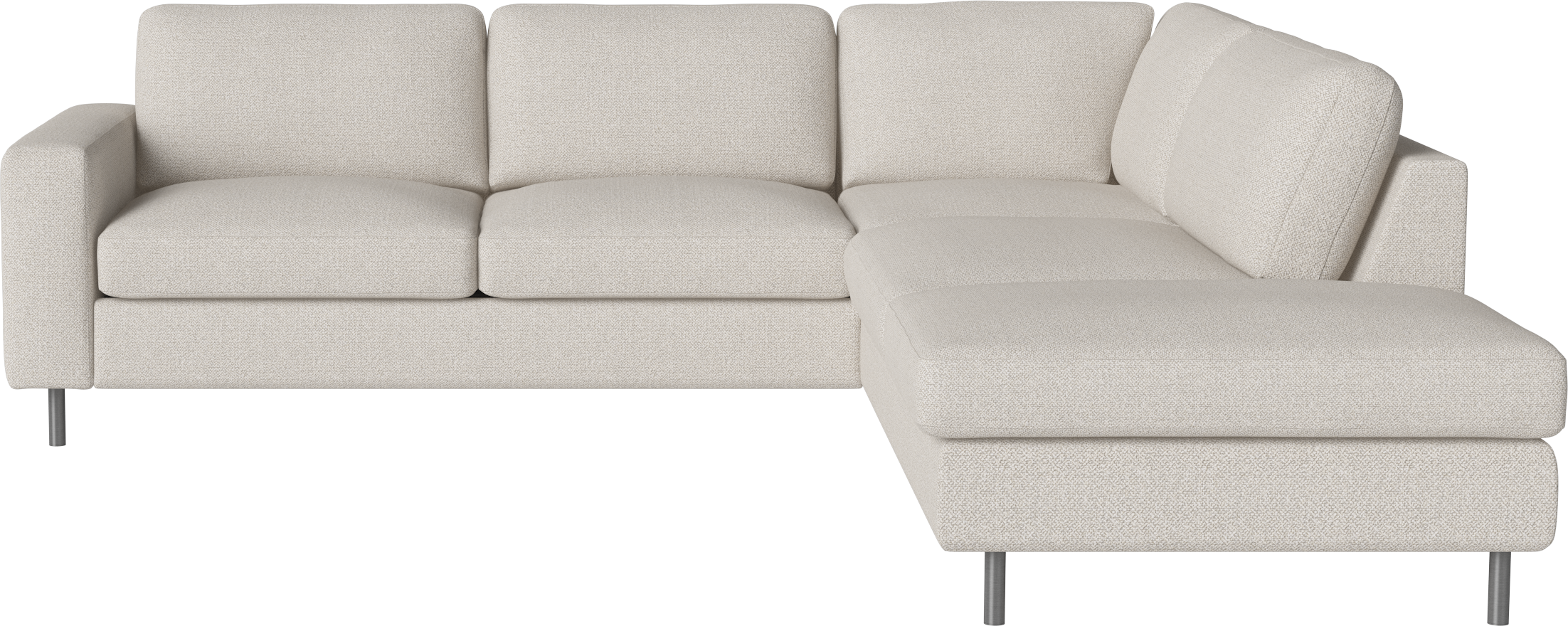 Otvorený pravý rohový gauč SCANDINAVIA so železnou základňou