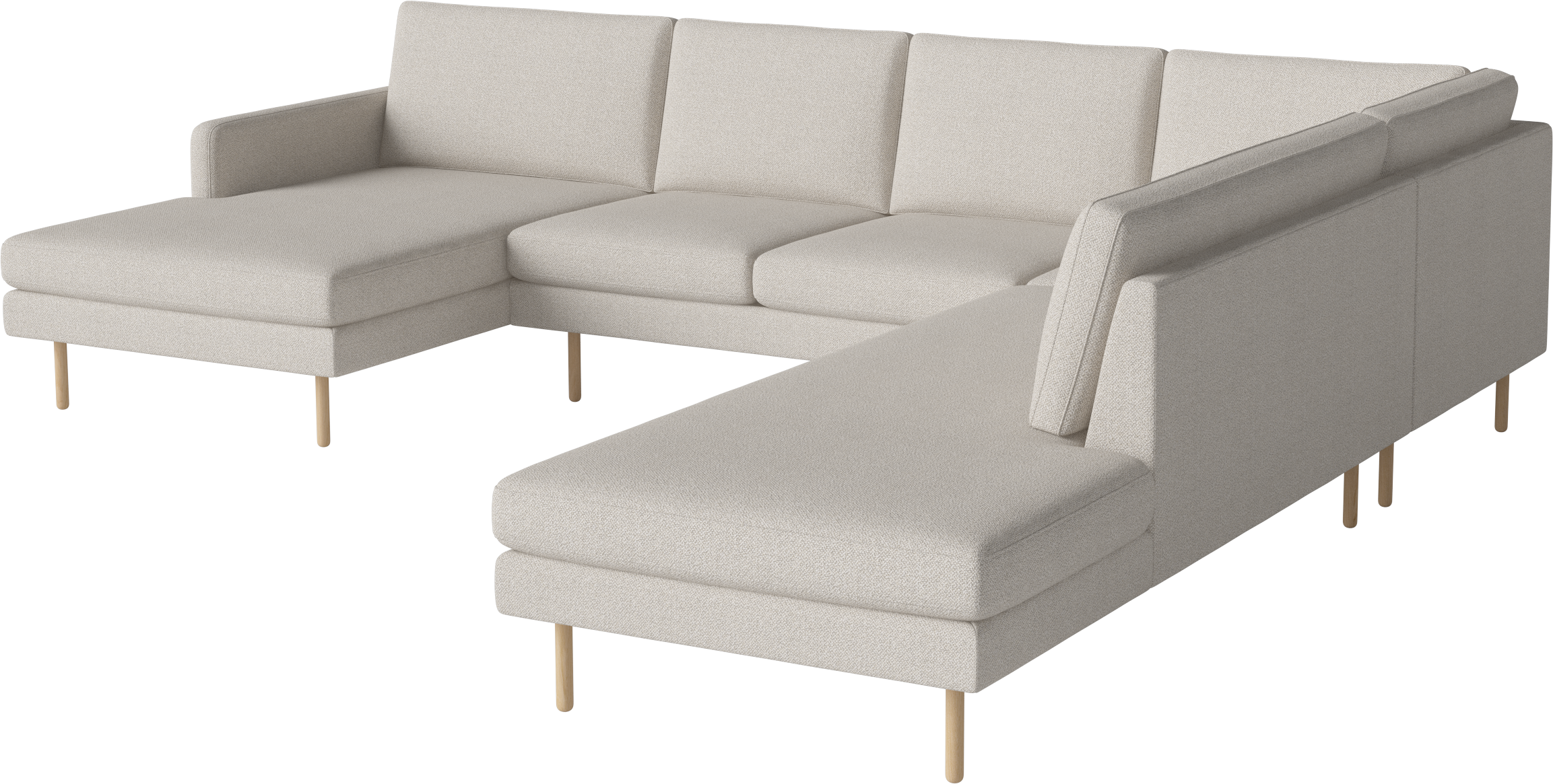 Rohová sedačka do tvaru písmena U pravostranná SCANDINAVIA REMIX s bielenou základňou