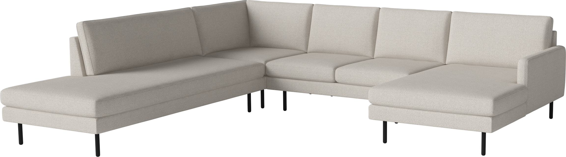 Rohová sedačka v tvare písmena U ľavostranná SCANDINAVIA REMIX čierny podstavec