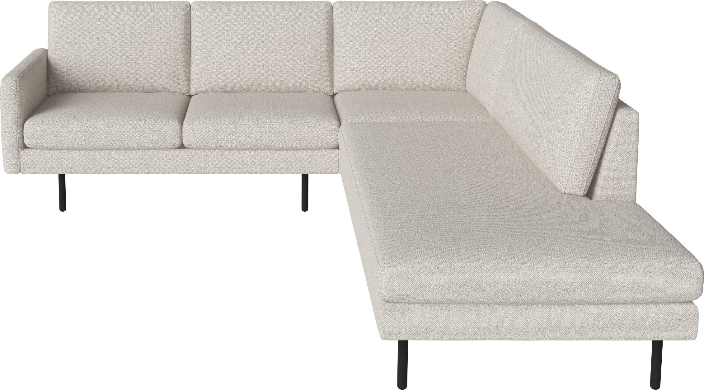 Rohová sedačka otvorená pravostranná SCANDINAVIA čierna dubová základňa