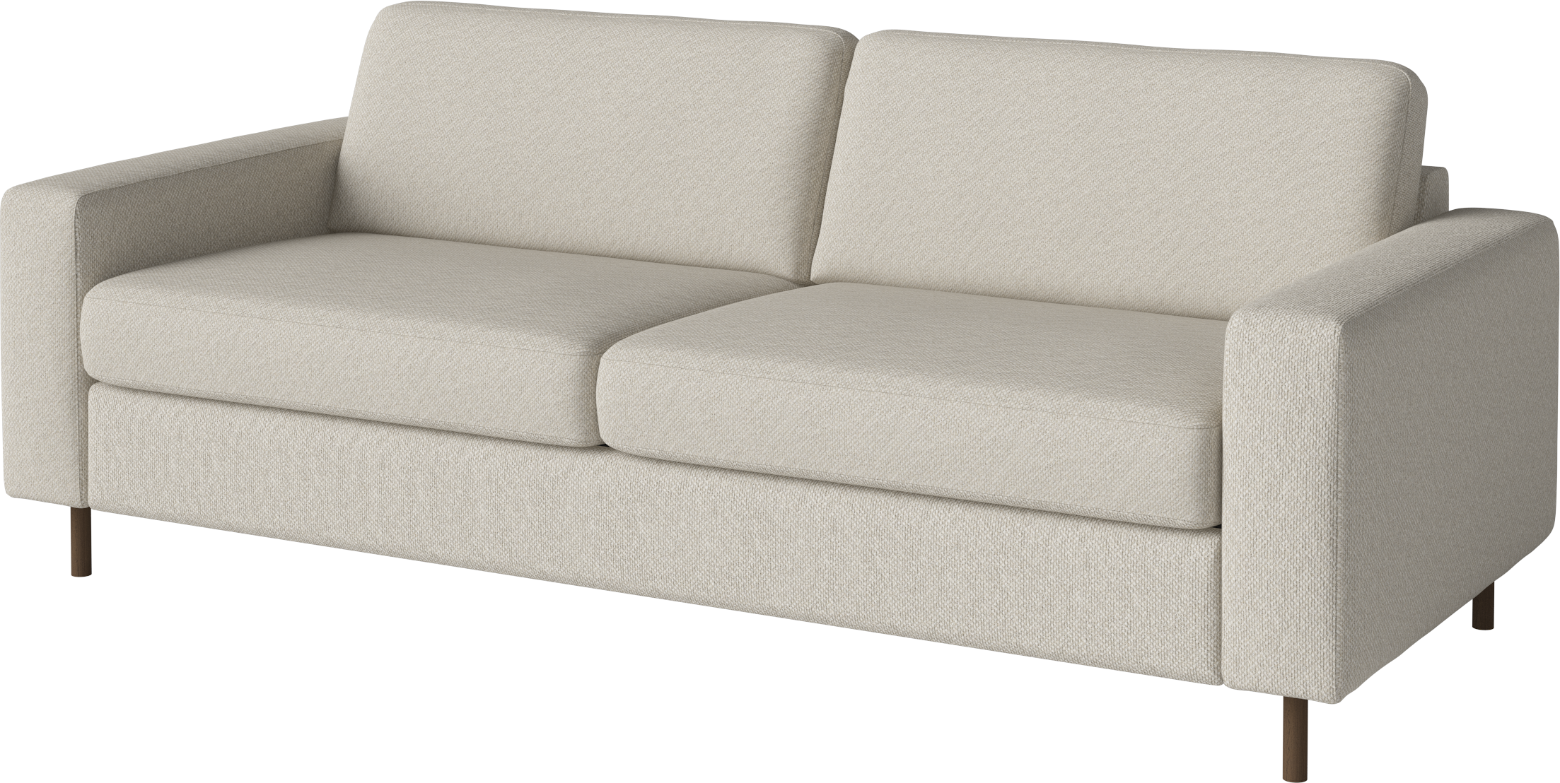 Rozkladacia pohovka pre 3 osoby SCANDINAVIA s podstavou z tmavého dubového dreva