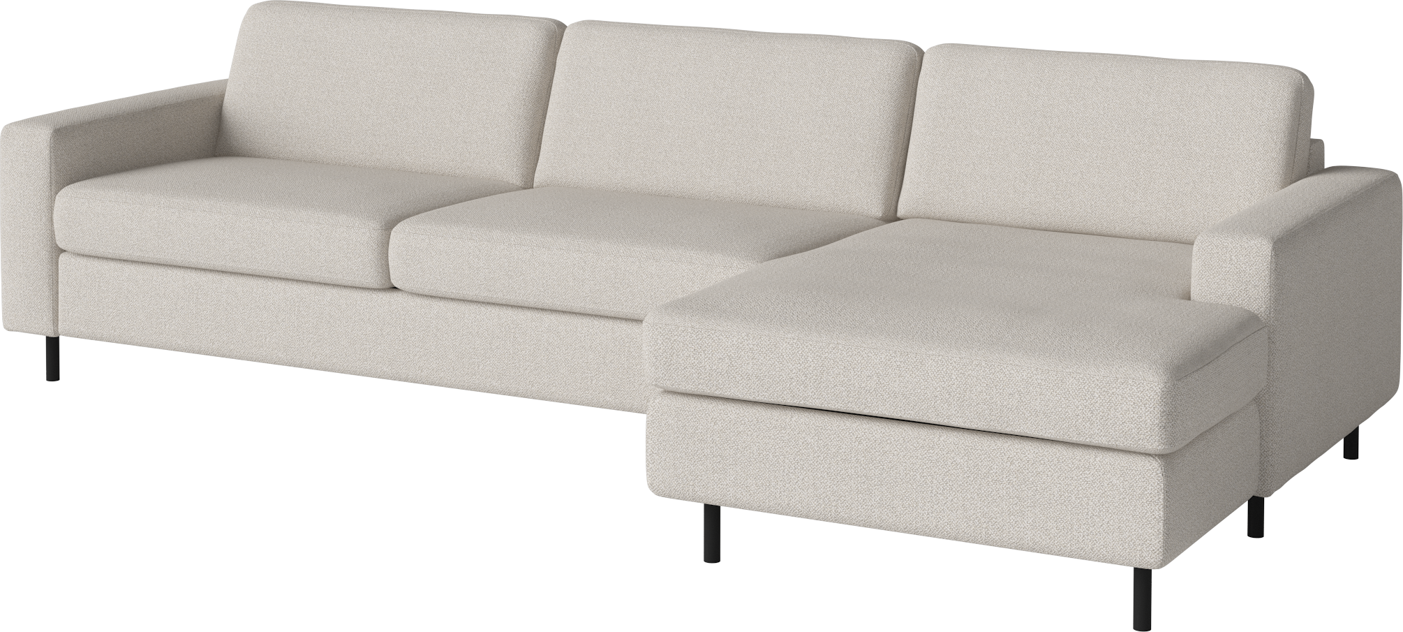 Rohová rozkladacia pohovka pravostranná 3-miestna SCANDINAVIA s čiernym podstavcom