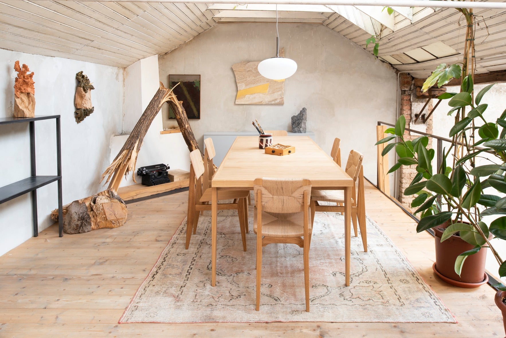 Extendable table S-TABLE oak wood