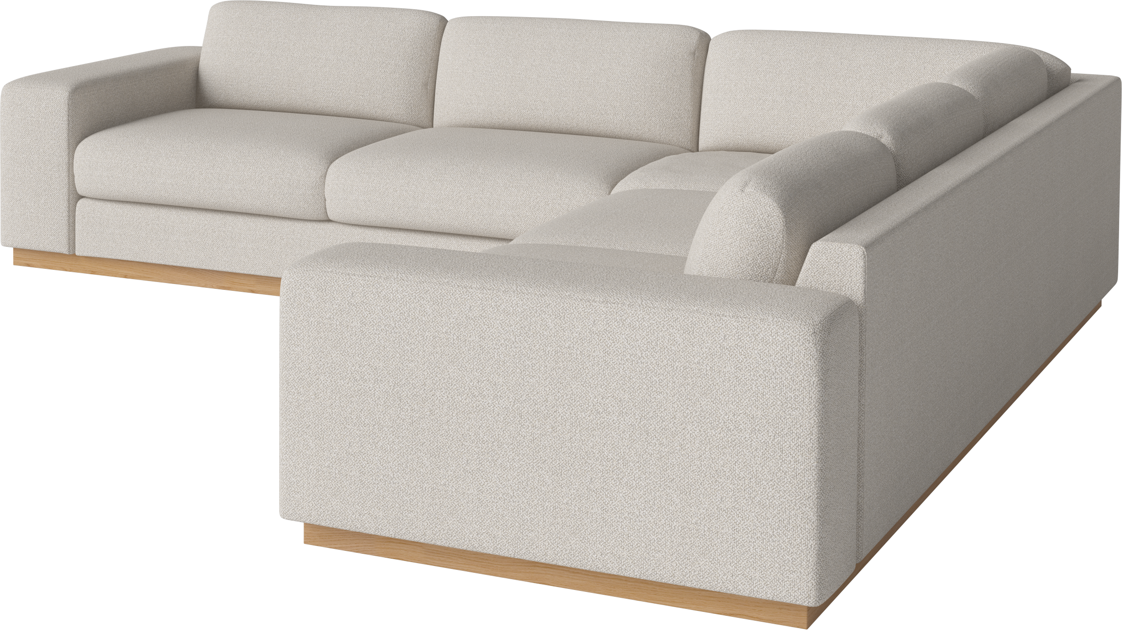 Symmetrical corner sepia base made of oak