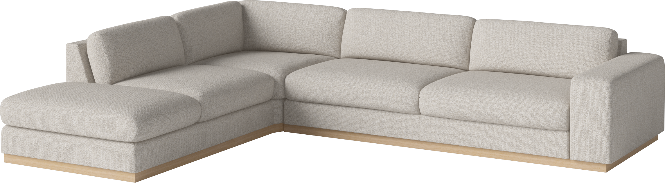 Rohová sedačka otvorená ľavostranná SEPIA bielená základňa