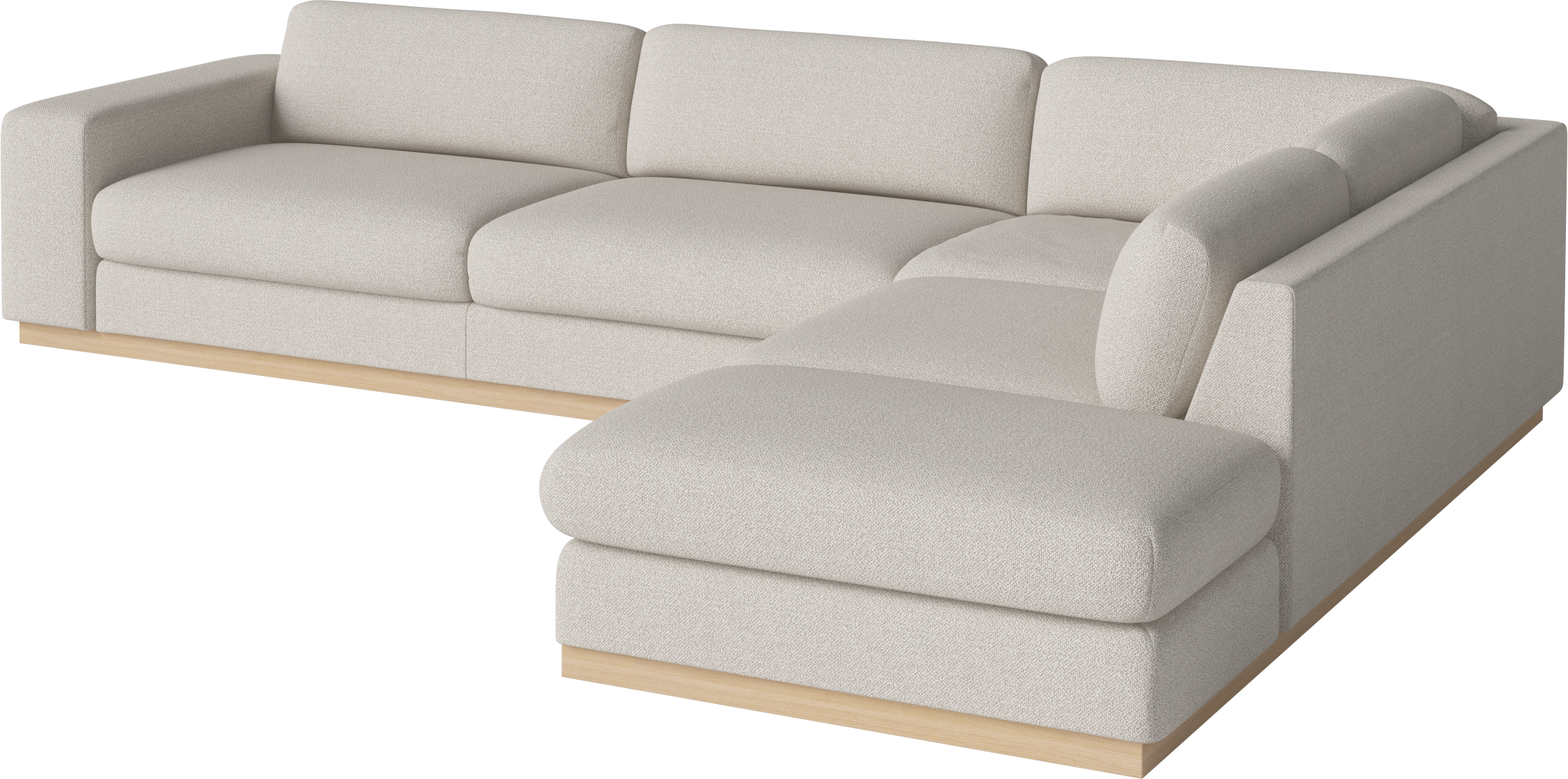 Rohová sedačka otvorená pravostranná SEPIA bielená základňa