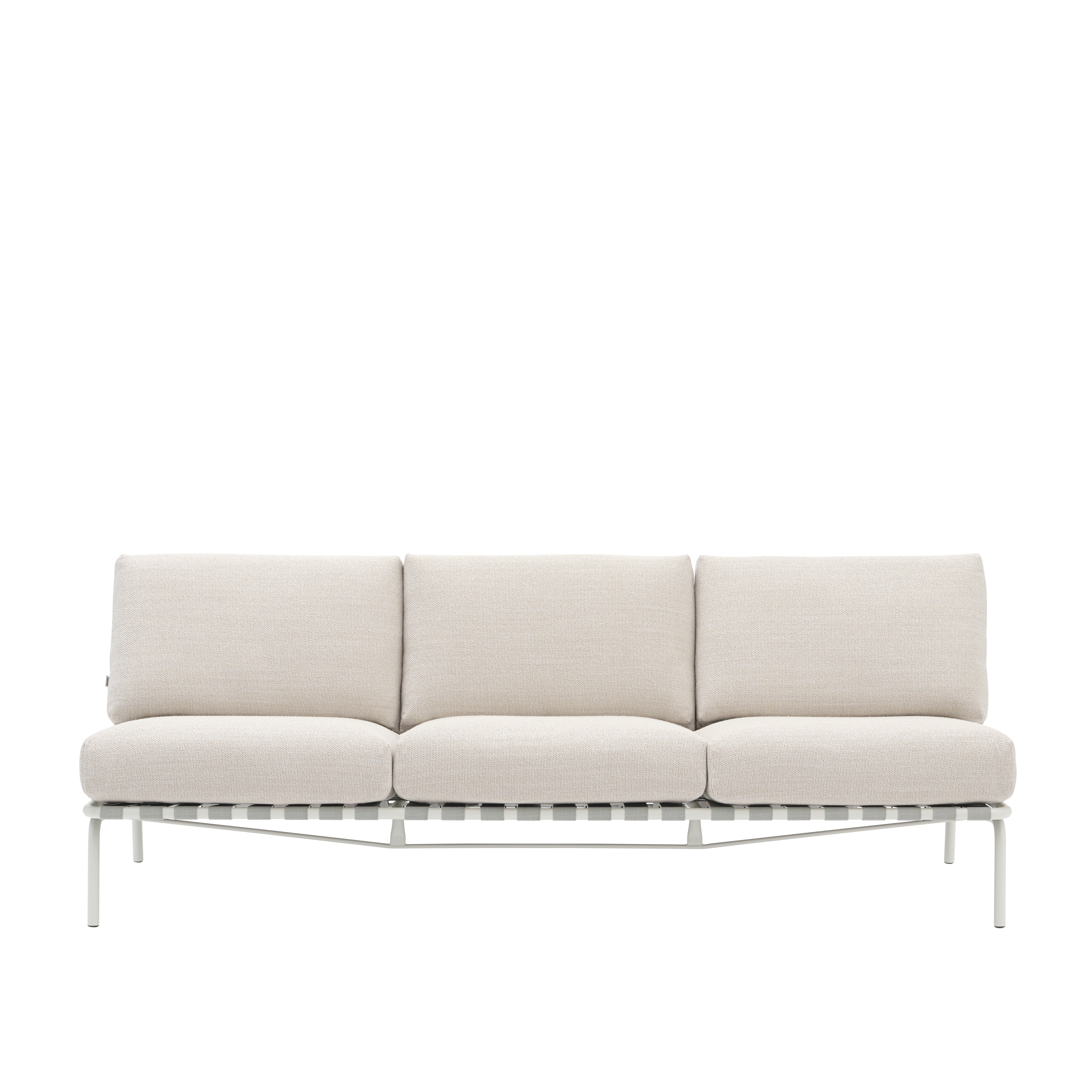 Sofa vonkajšia 3-miestna SETTLE svetlosivá so sivým podstavcom