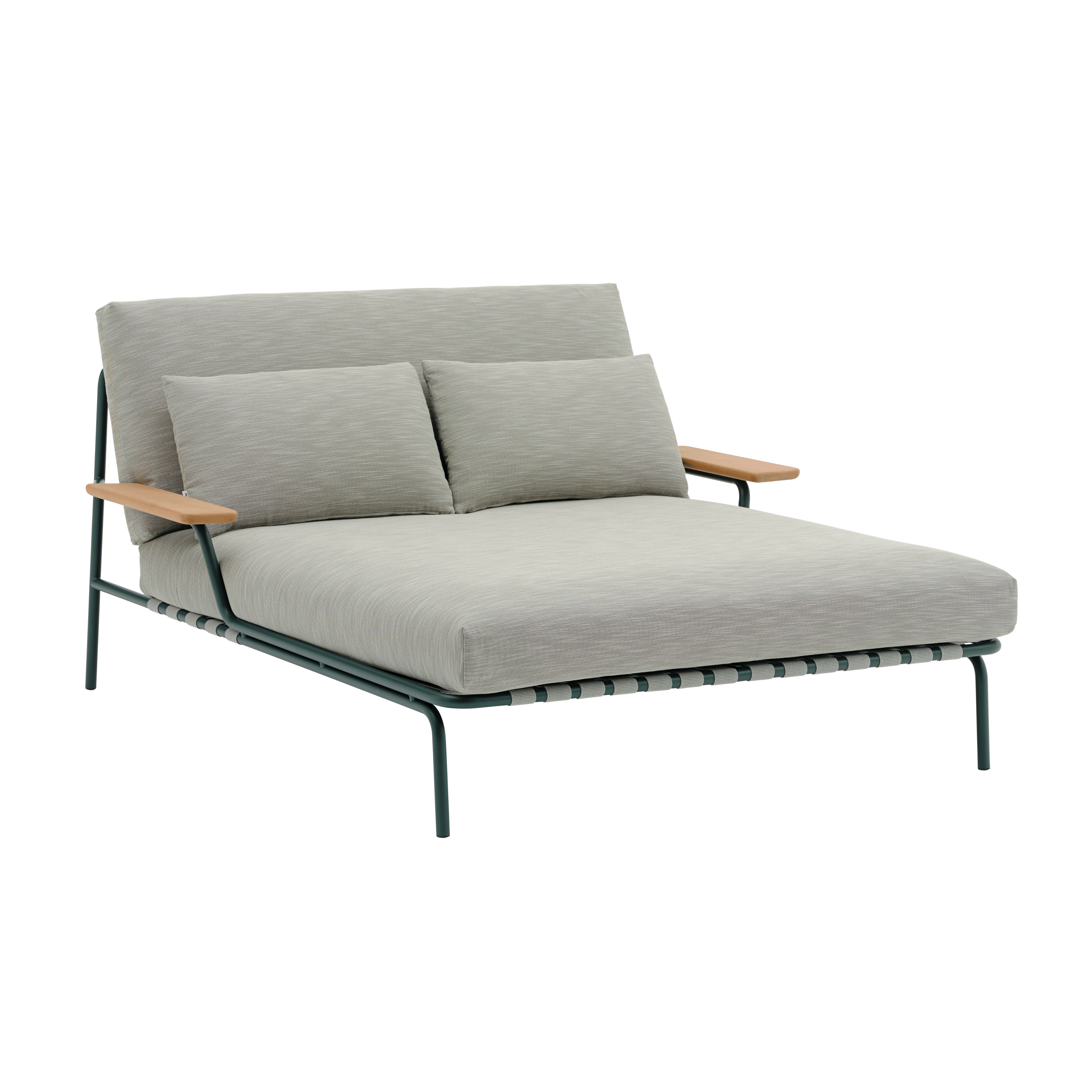 Outdoor Daybed with Armrests SETTLE Gray with Green Base
