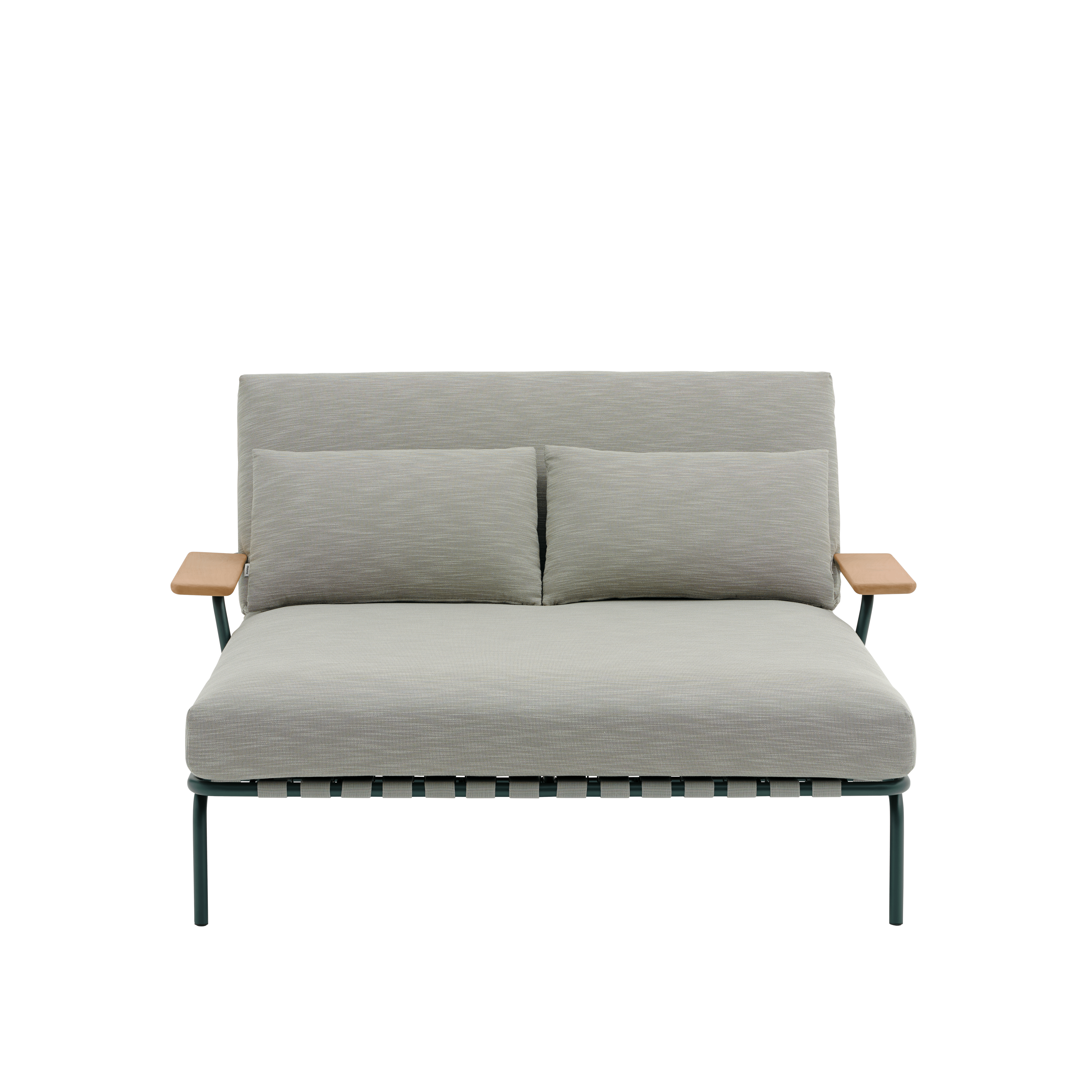 Outdoor Daybed with Armrests SETTLE Gray with Green Base