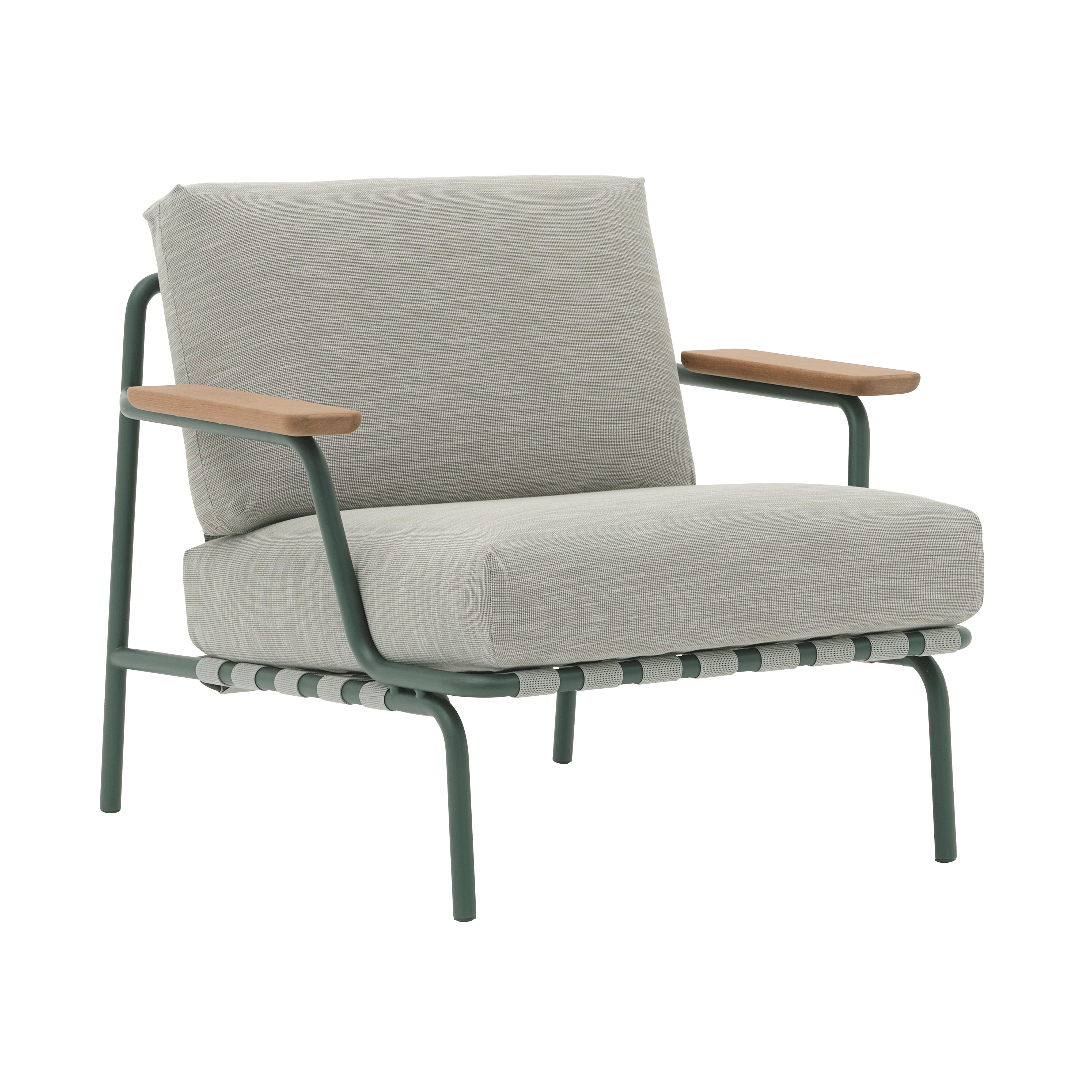 SETTLE Outdoor Armchair in Gray with Green Base
