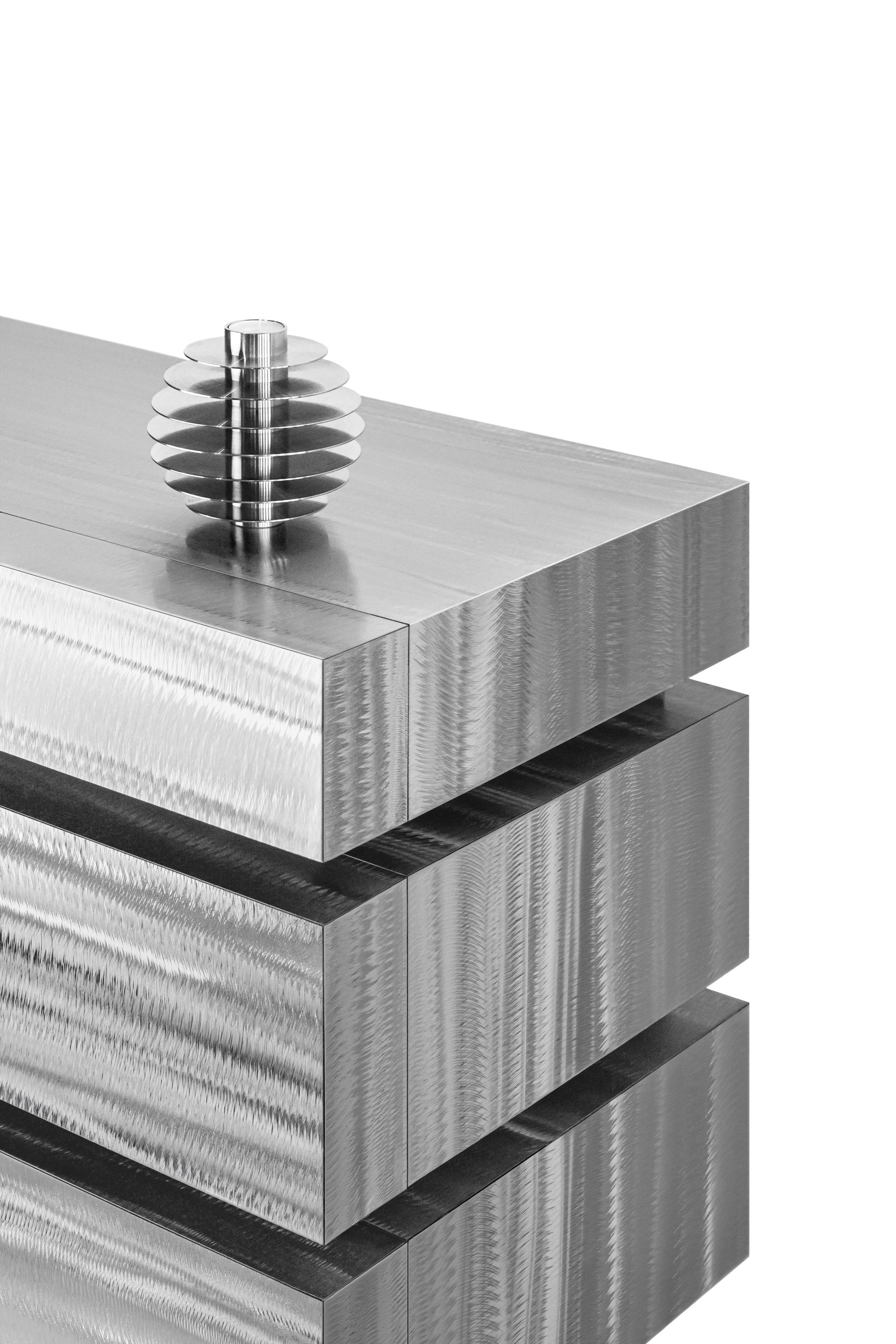 Komoda GERRIT CS1 - LIMITOVANÁ EDÍCIA oceľová s kobaltovou