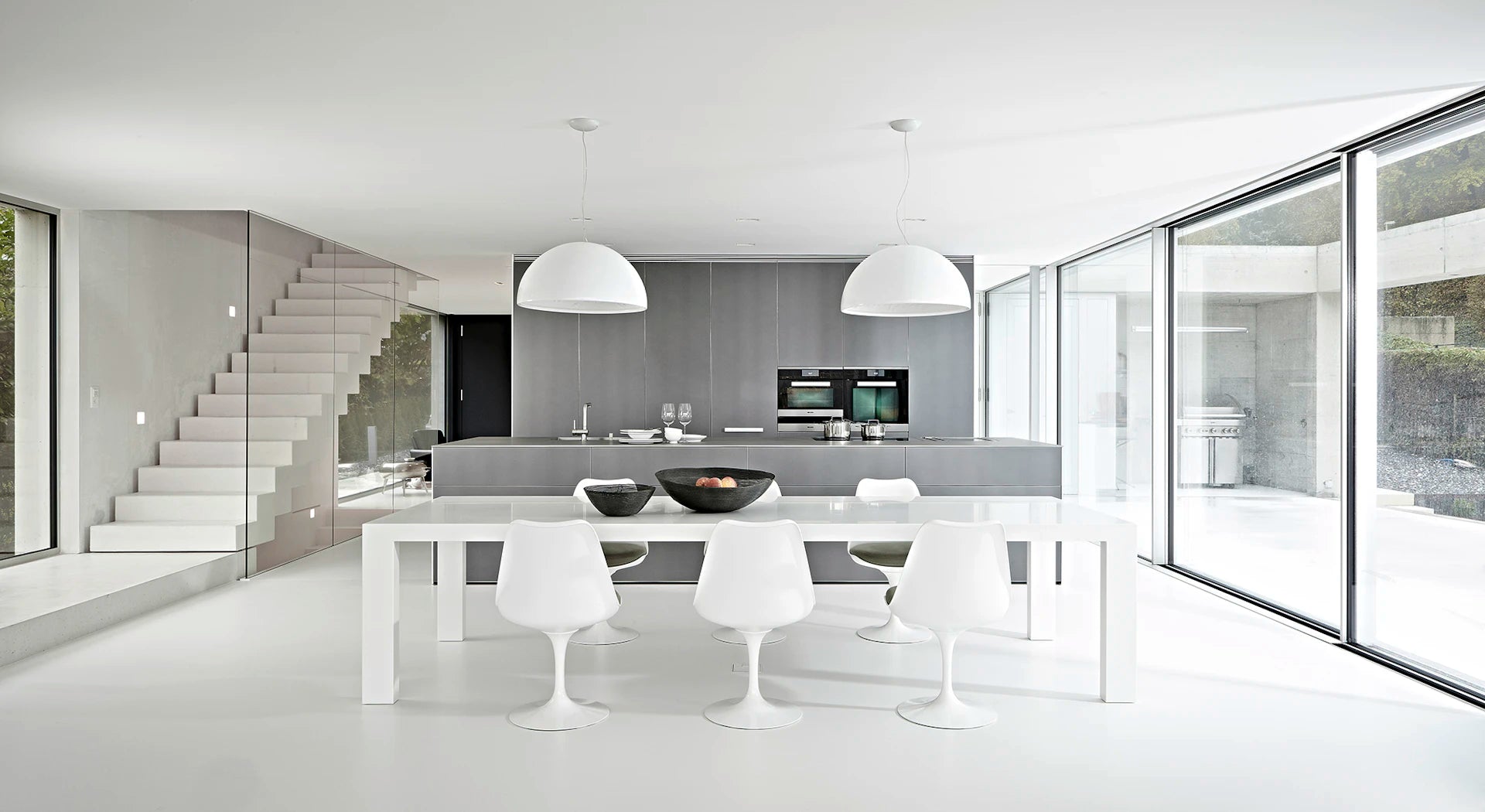 Závesná lampa SKYGARDEN 2 lesklá biela