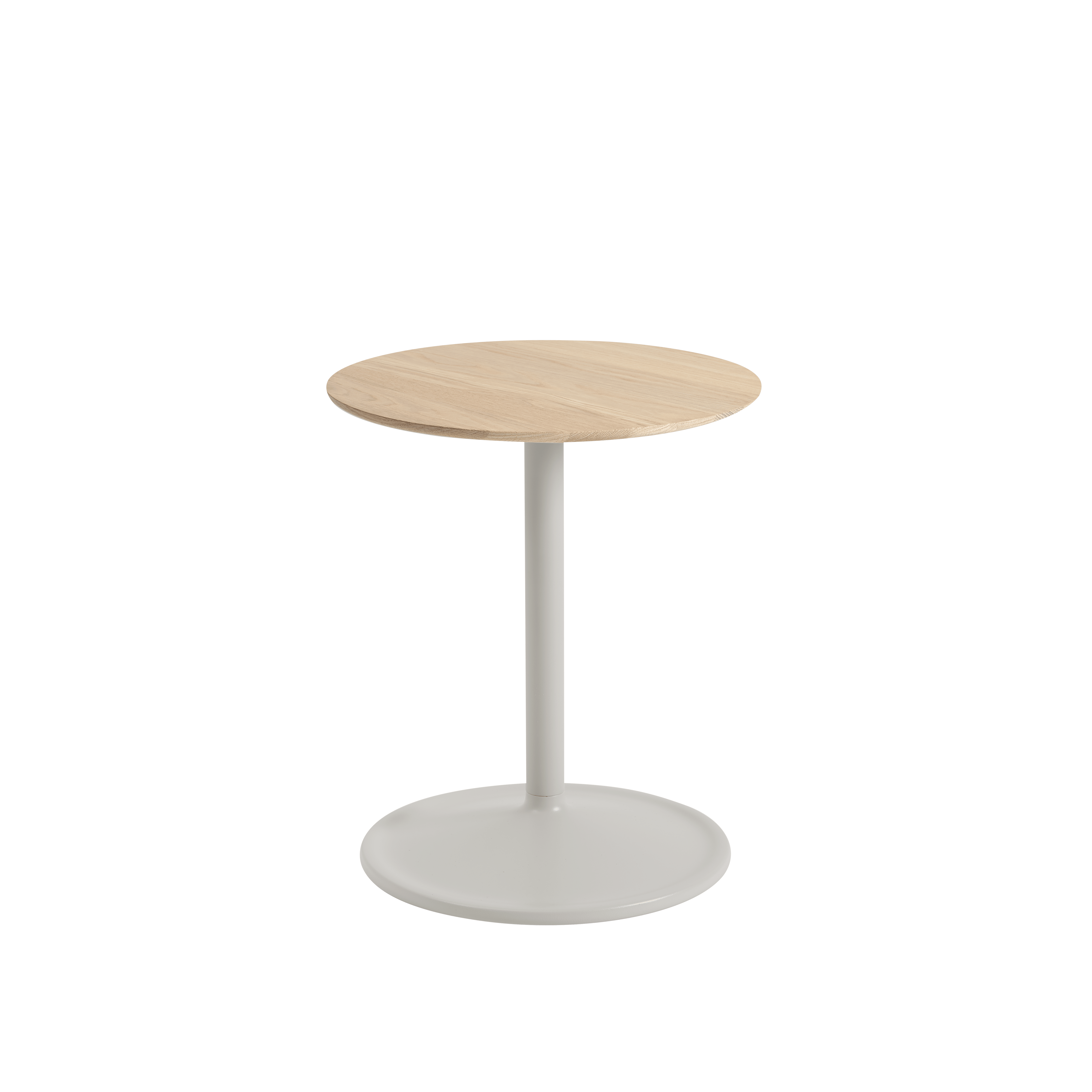 SOFT Side Table in Oak Wood with Light Gray Base