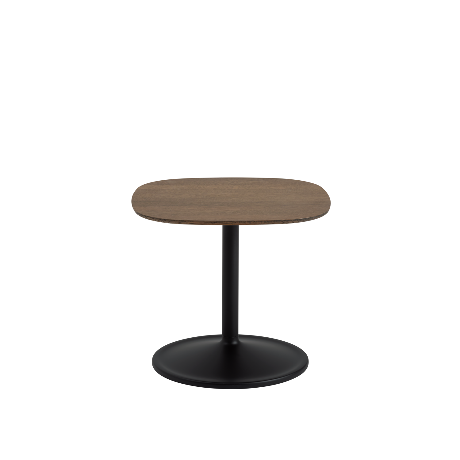 Square Side Table SOFT dark oak wood with black base