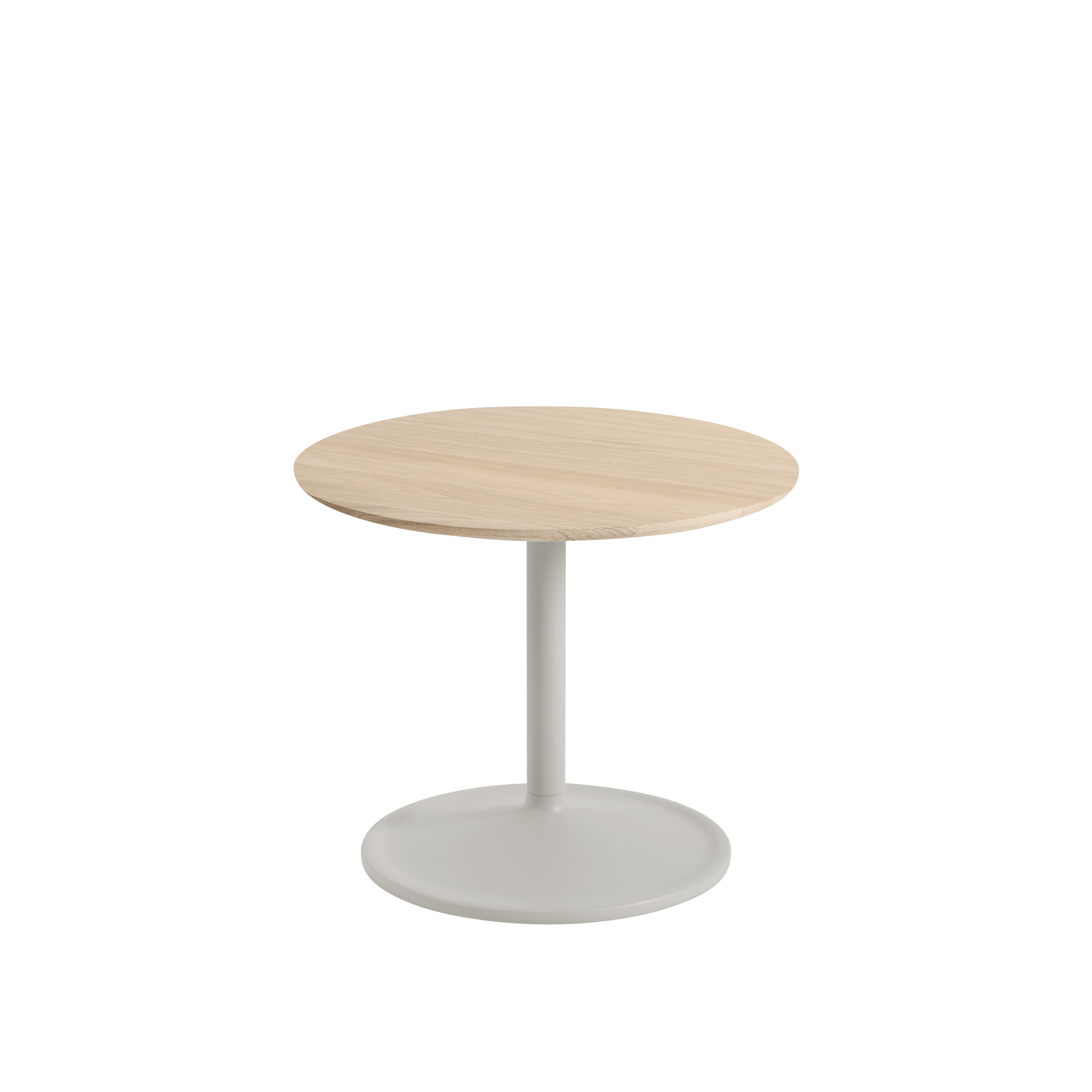 SOFT Side Table in Oak Wood with Light Gray Base
