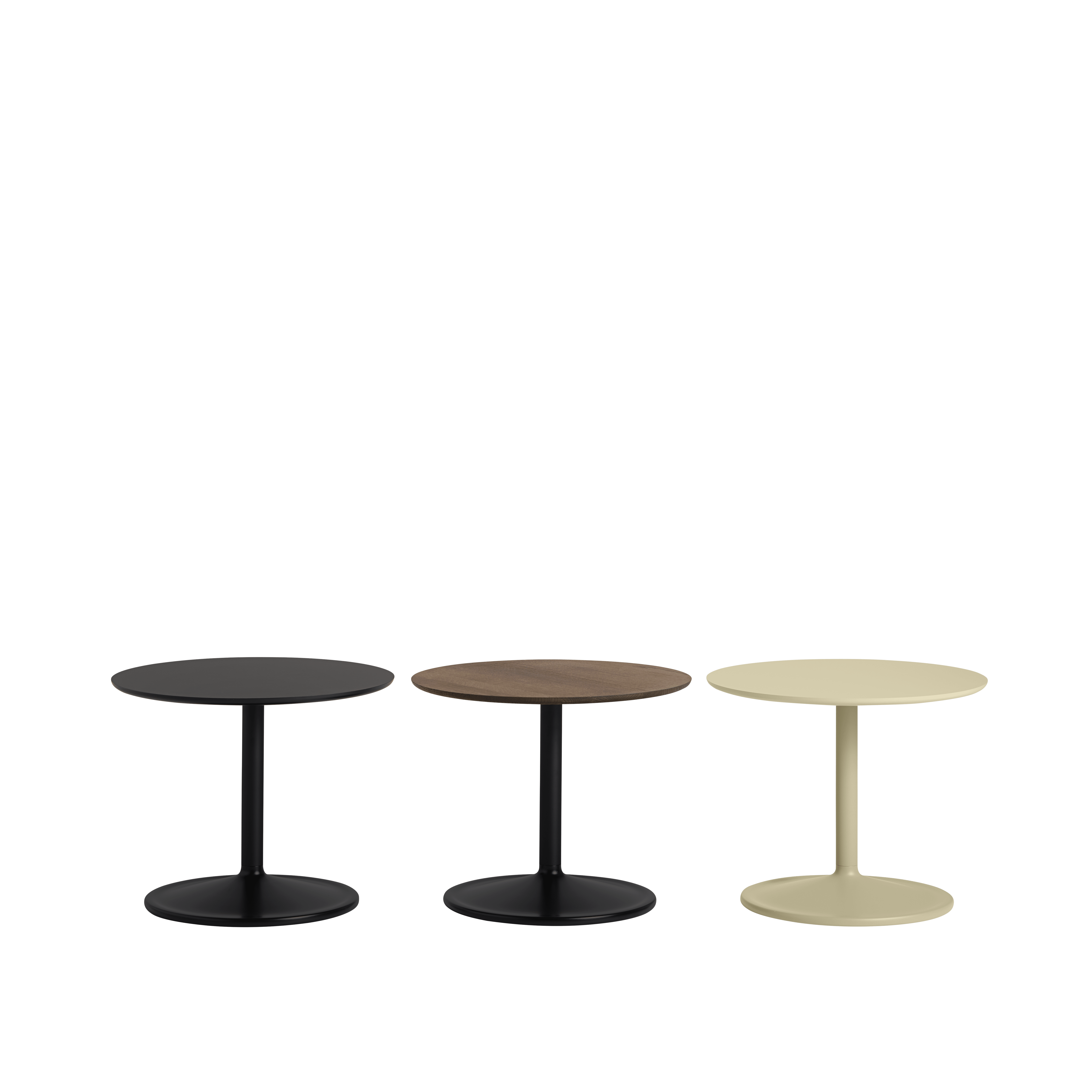 SOFT Side Table dark oak wood with black base