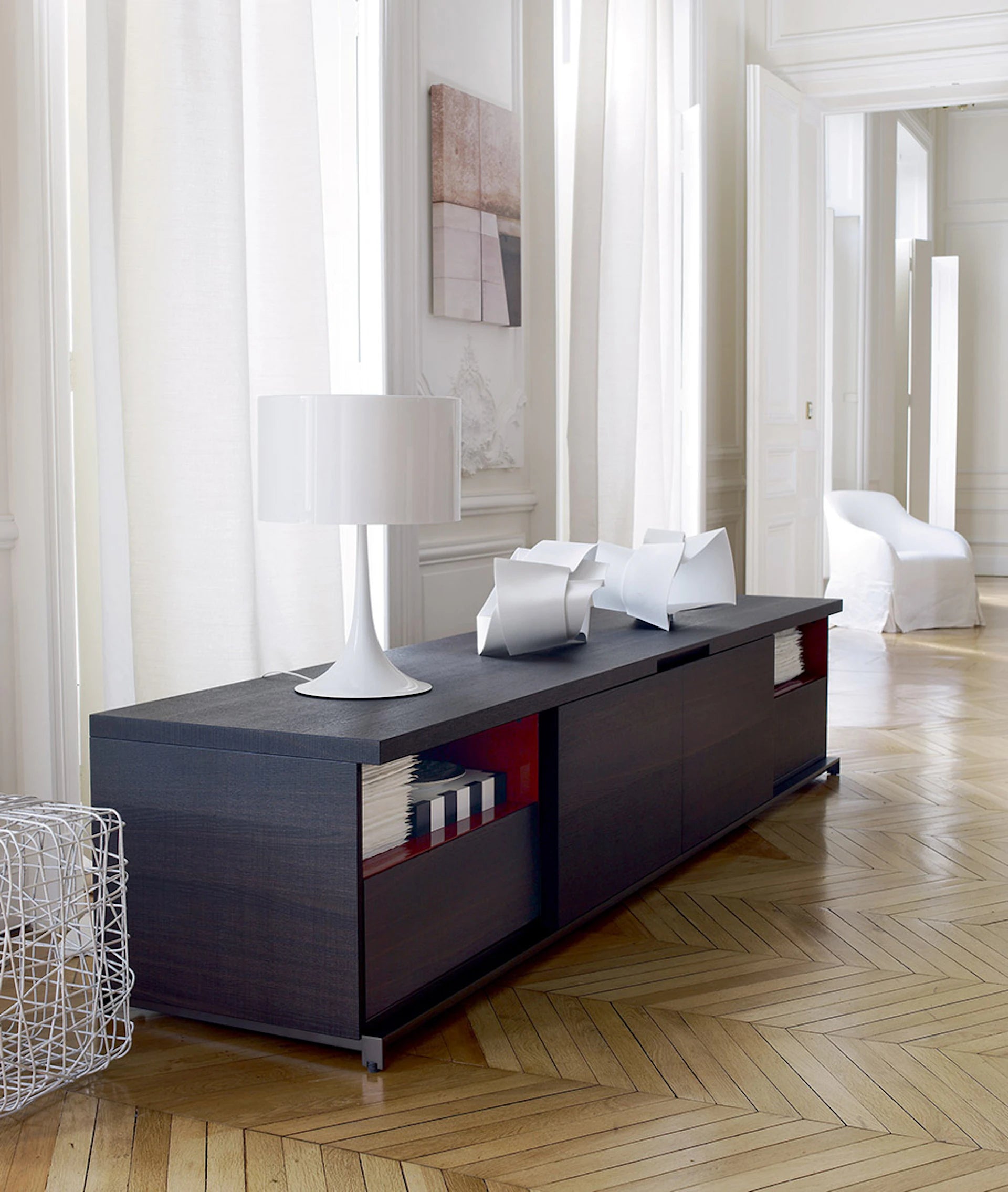 Stolná lampa SPUN LIGHT biela