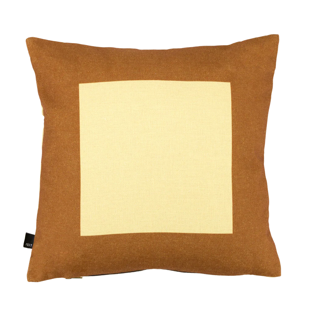 SQUARE Pillow Yellow with Brown