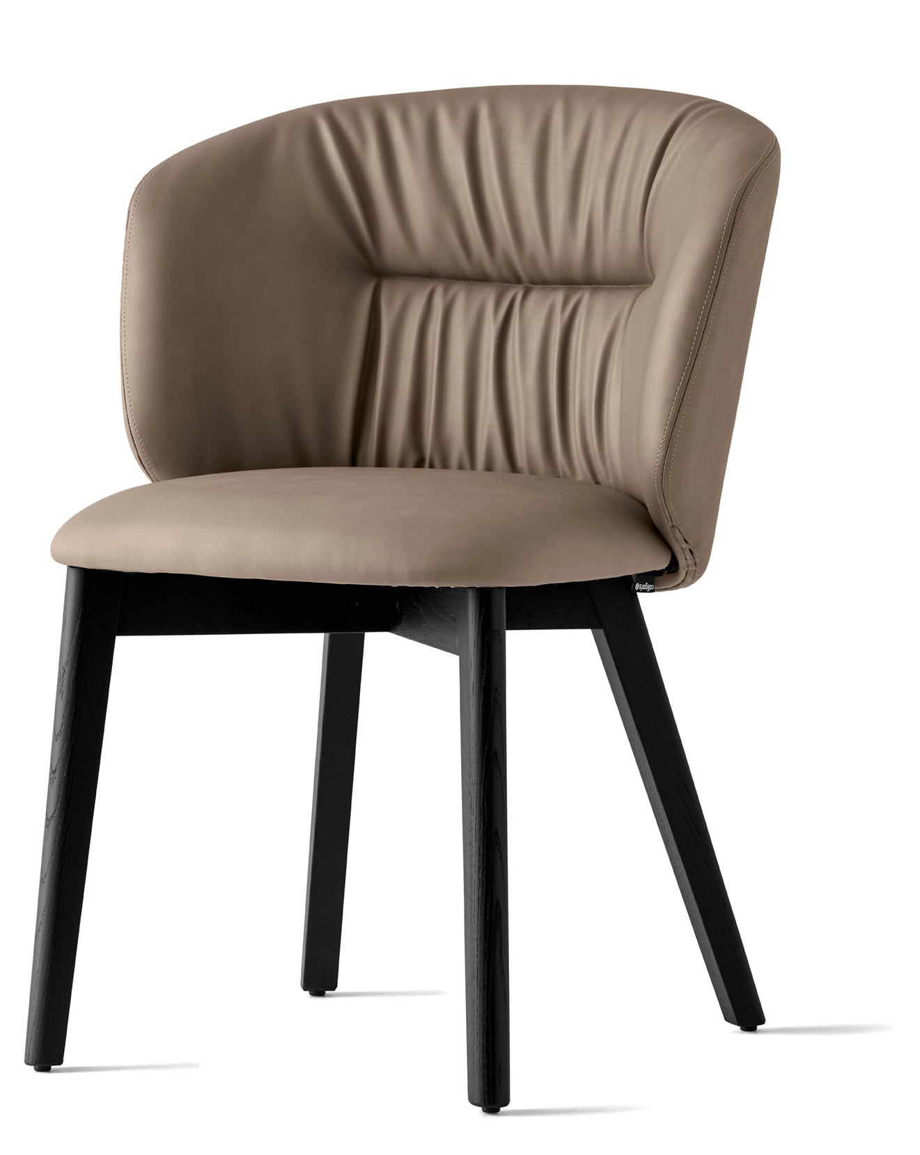 Čalúnená stolička SWEEL s čiernym dreveným podstavcom